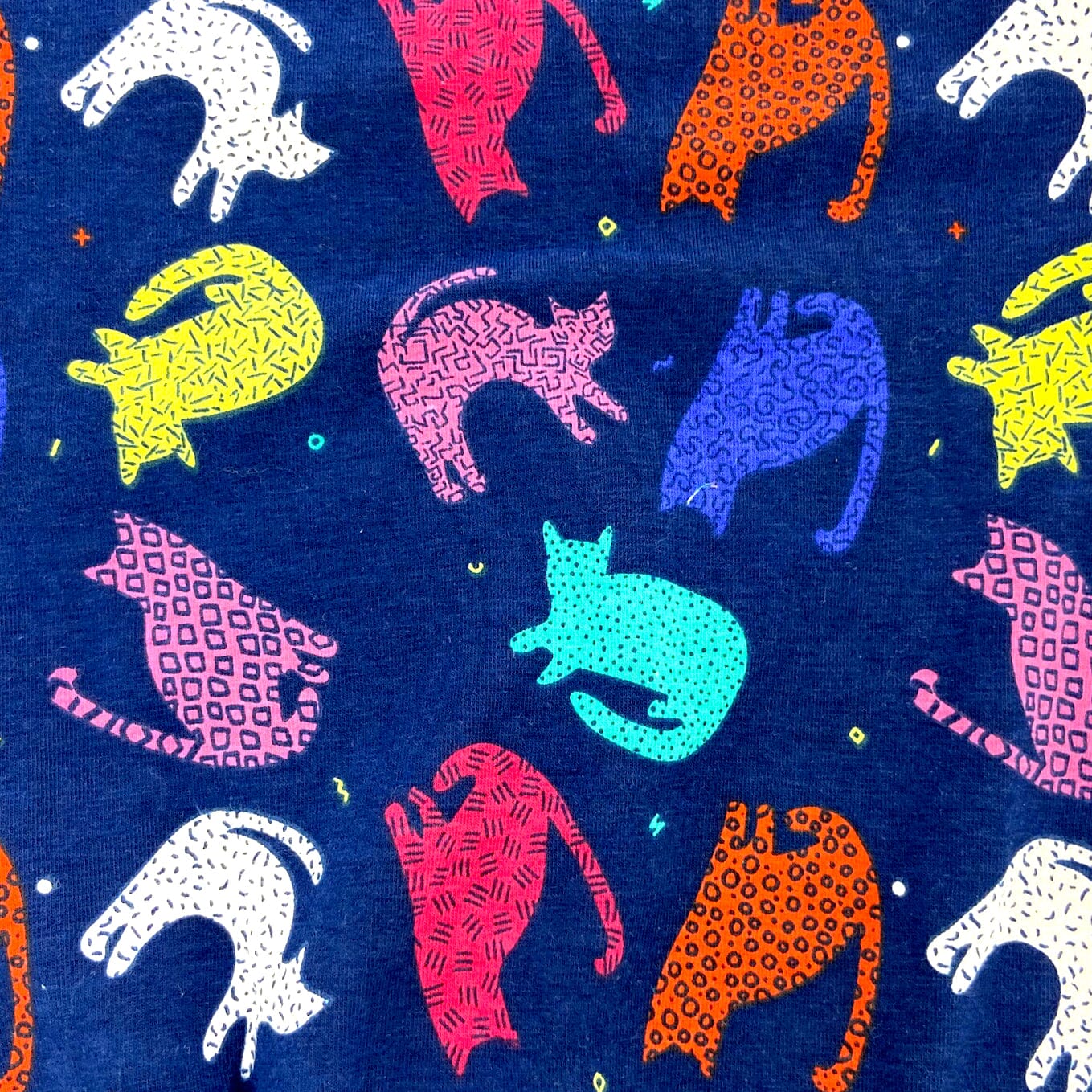 Women's Colorful Cat Silhouette Printed Cotton Knit PJ Pajama Shorts