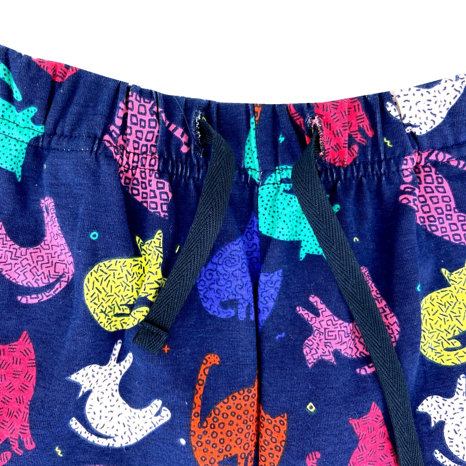 Women's Colorful Cat Silhouette Printed Cotton Knit PJ Pajama Shorts