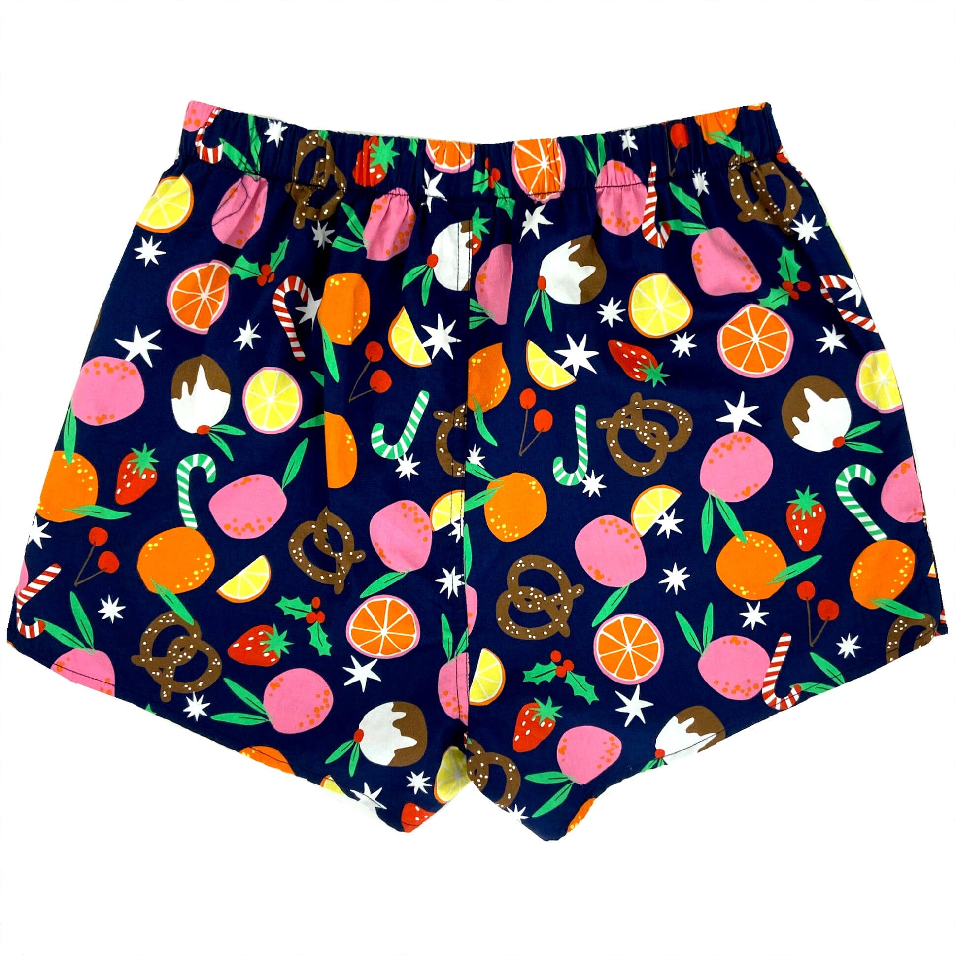 Men's Festive Christmas Holiday Fruit Candy Cane Print Boxer Shorts