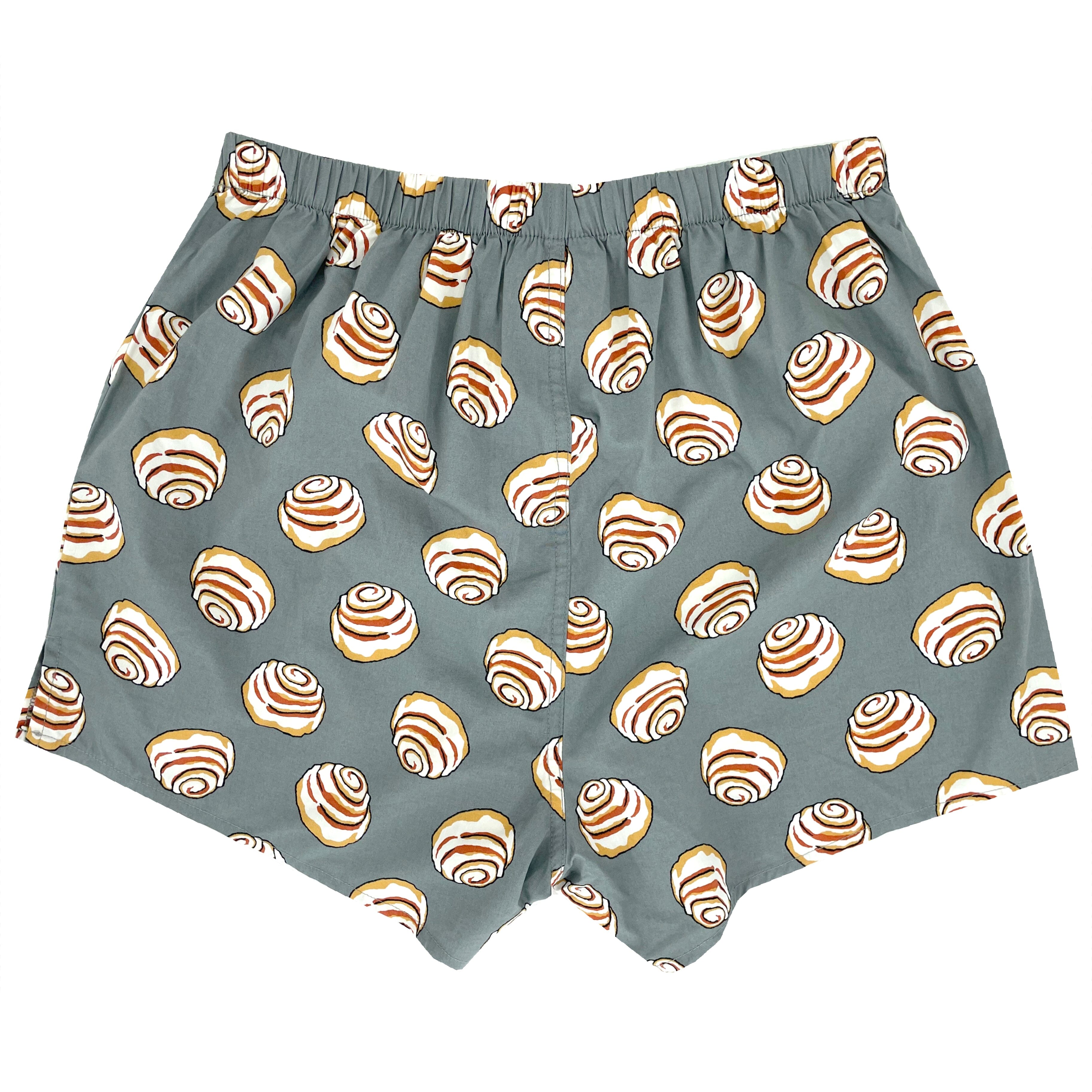 Buy Men's Food Themed Cinnamon Roll Patterned Soft Cotton Boxer Shorts