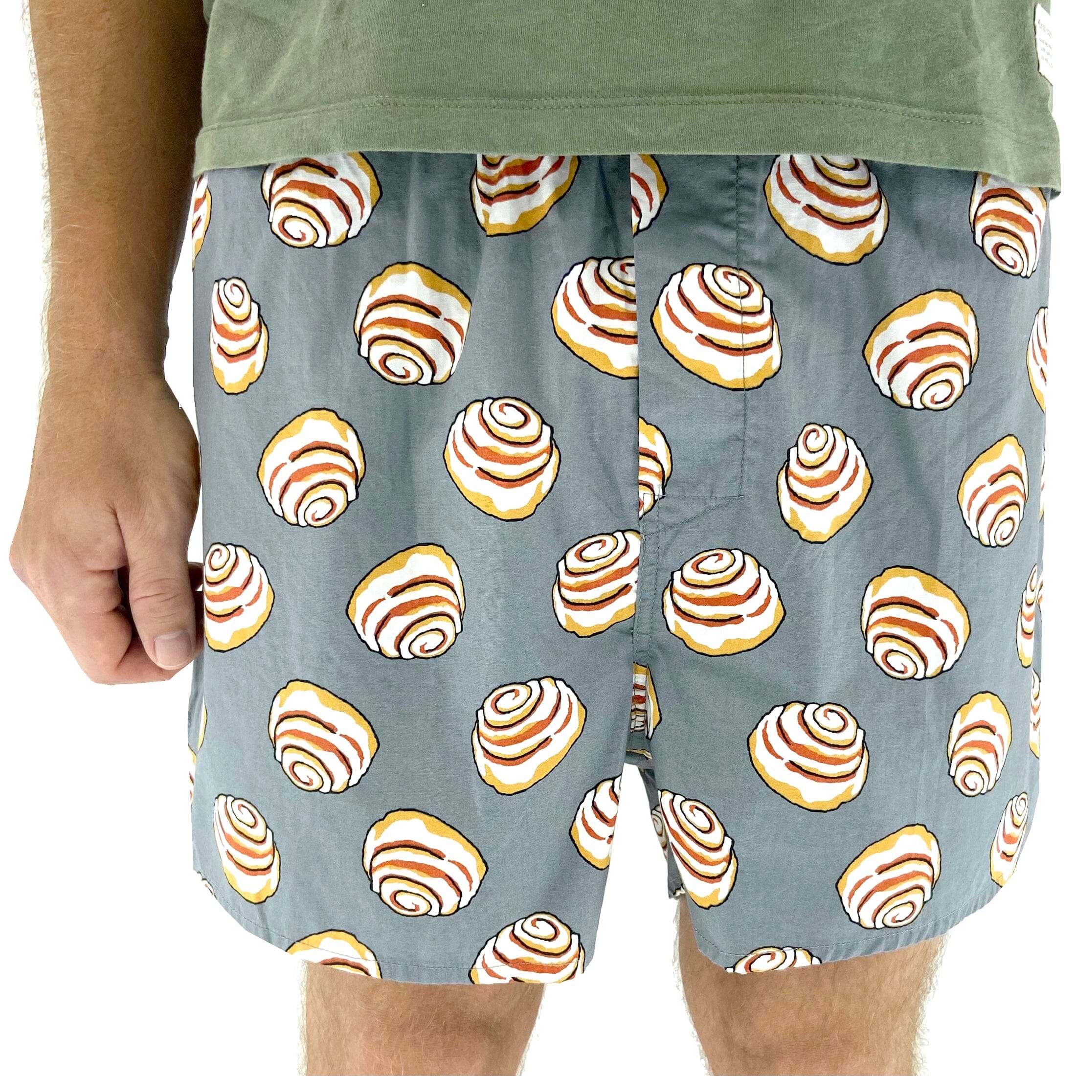 Buy Men's Food Themed Cinnamon Roll Patterned Soft Cotton Boxer Shorts
