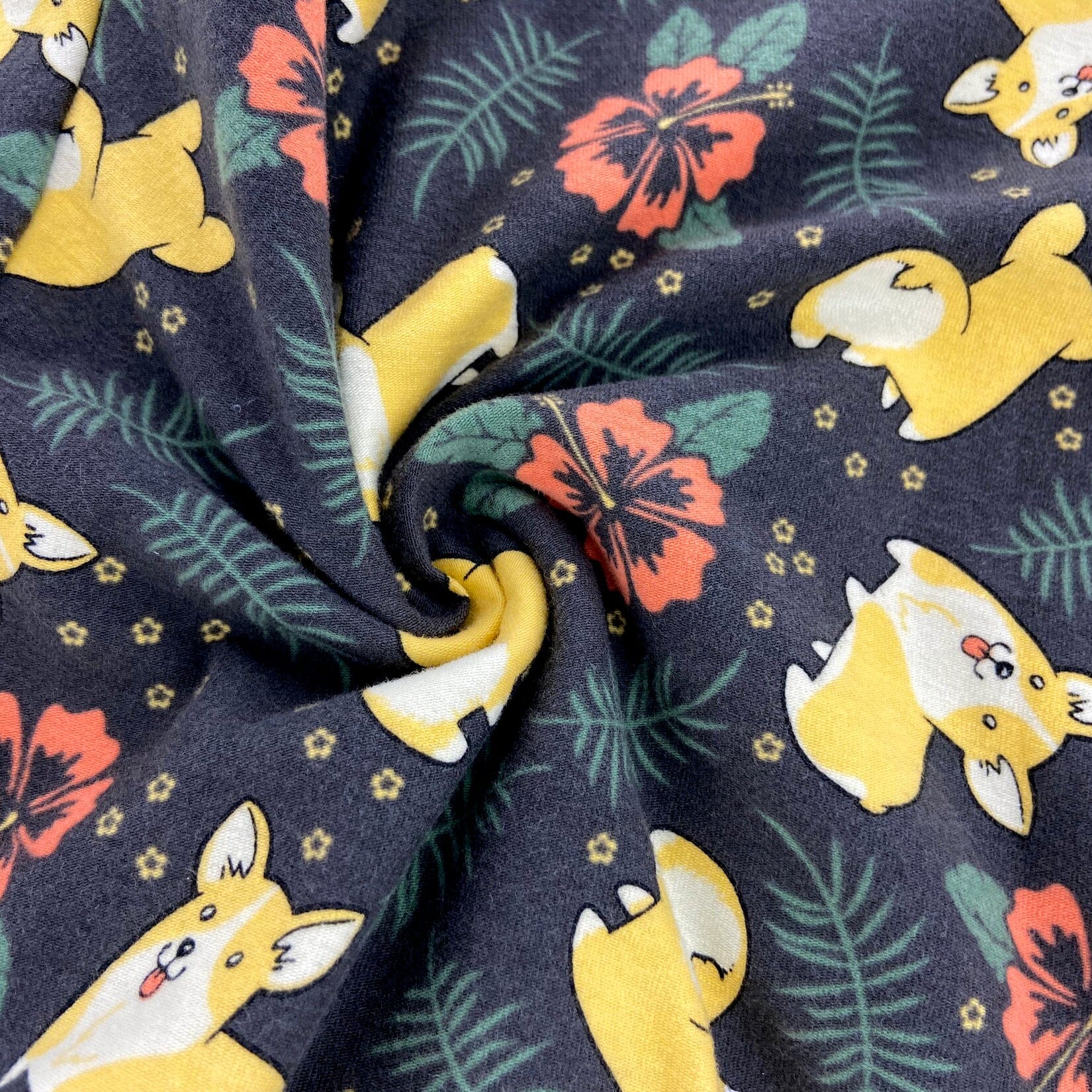 Women's Corgi Butt All-Over Novelty Print Cotton Knit PJ Pajama Shorts
