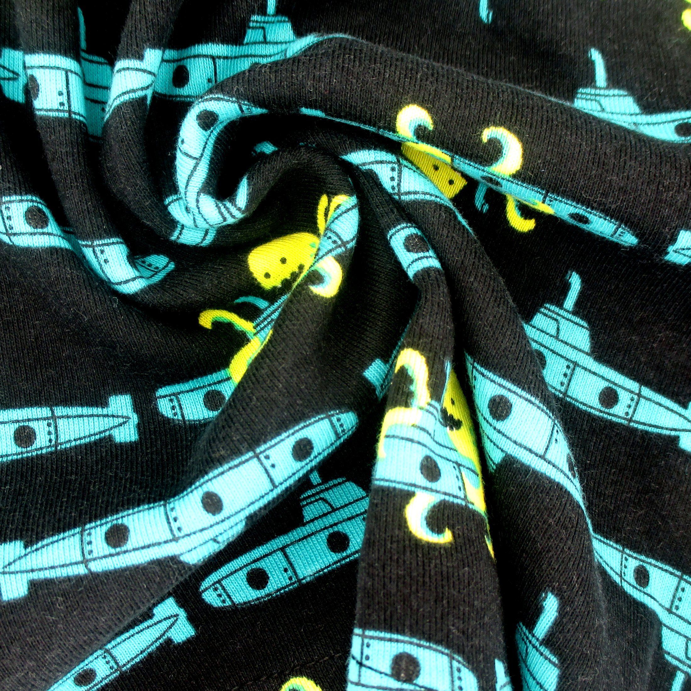 Super Soft Cozy Cotton Boxer Shorts with Octopus and Submarines All Over Pattern