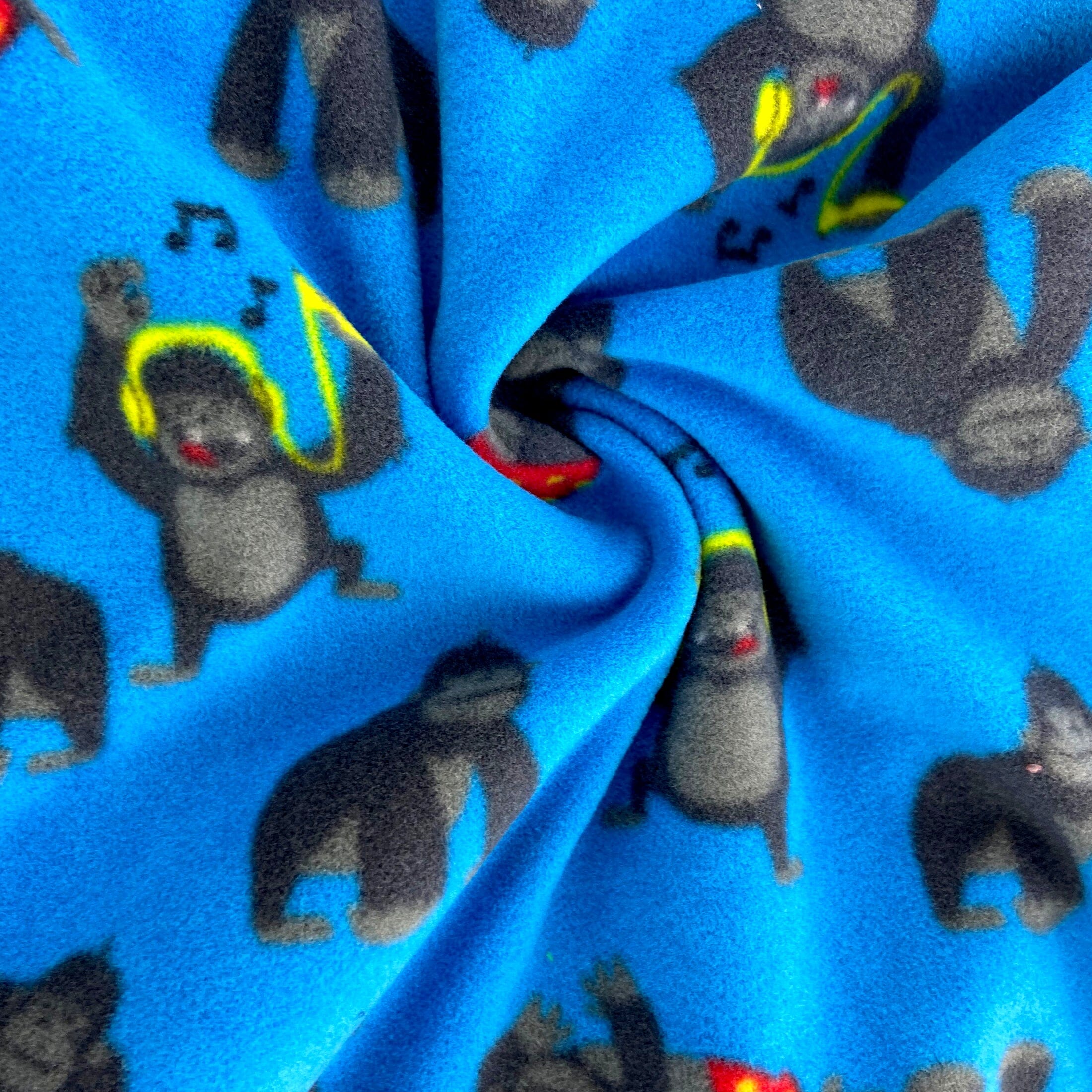 Men's Sleepwear Partying Gorilla Print Warm Winter Fleece Pajama Pants