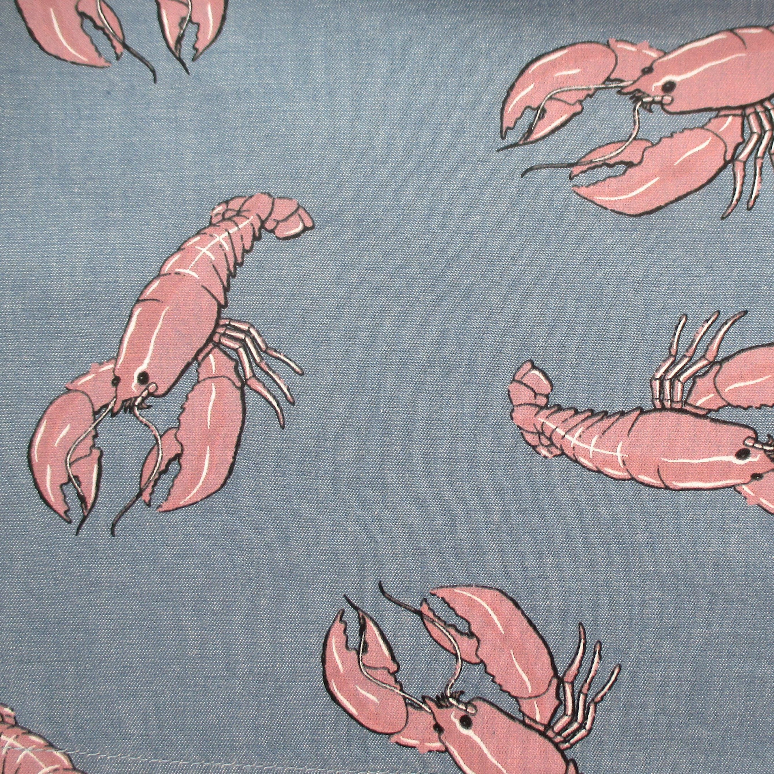 Lobster Print Boxer Shorts for Men in Blue S-XXL