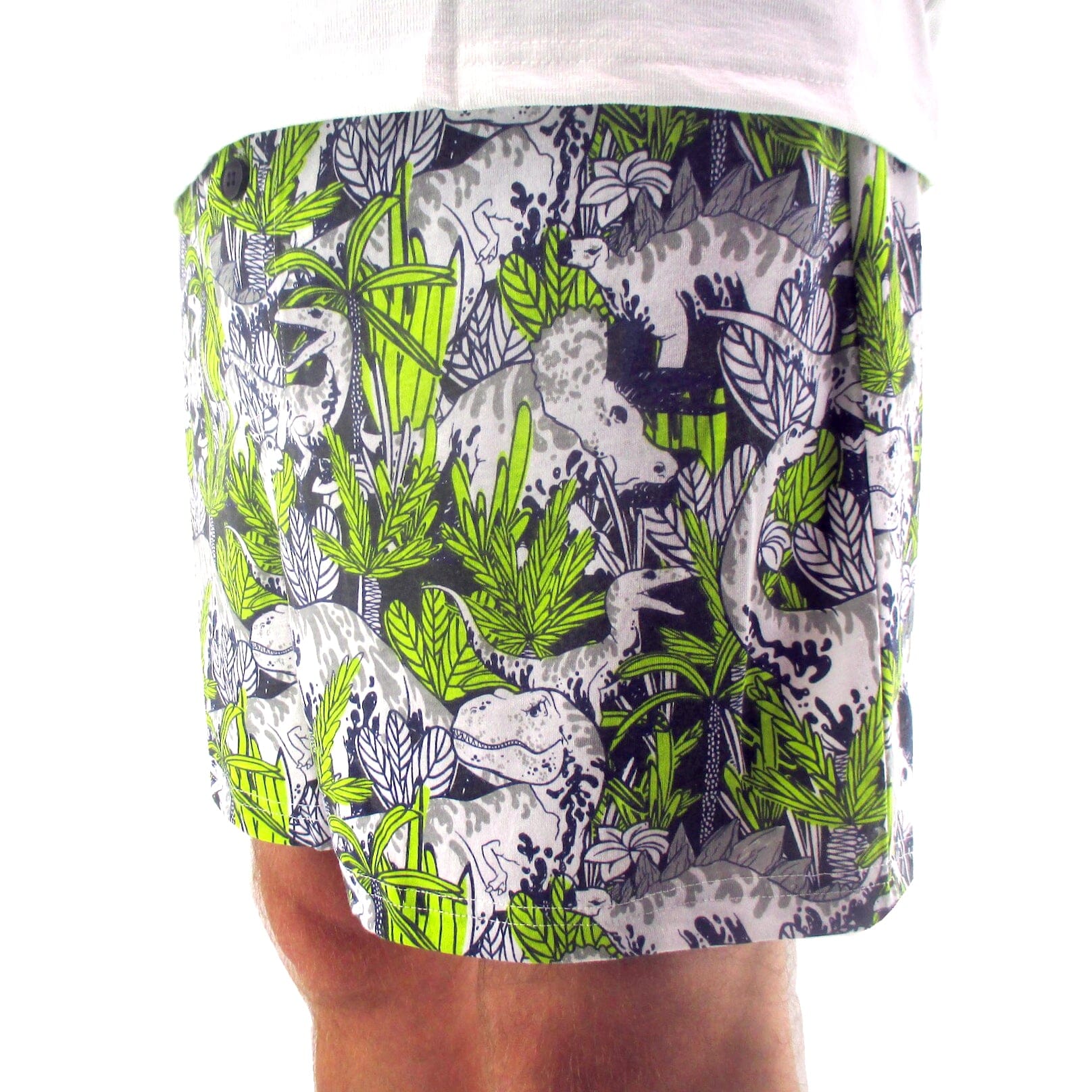 Comfy Sleepwear Dinosaur All Over Print Cotton Pajama Shorts for Men