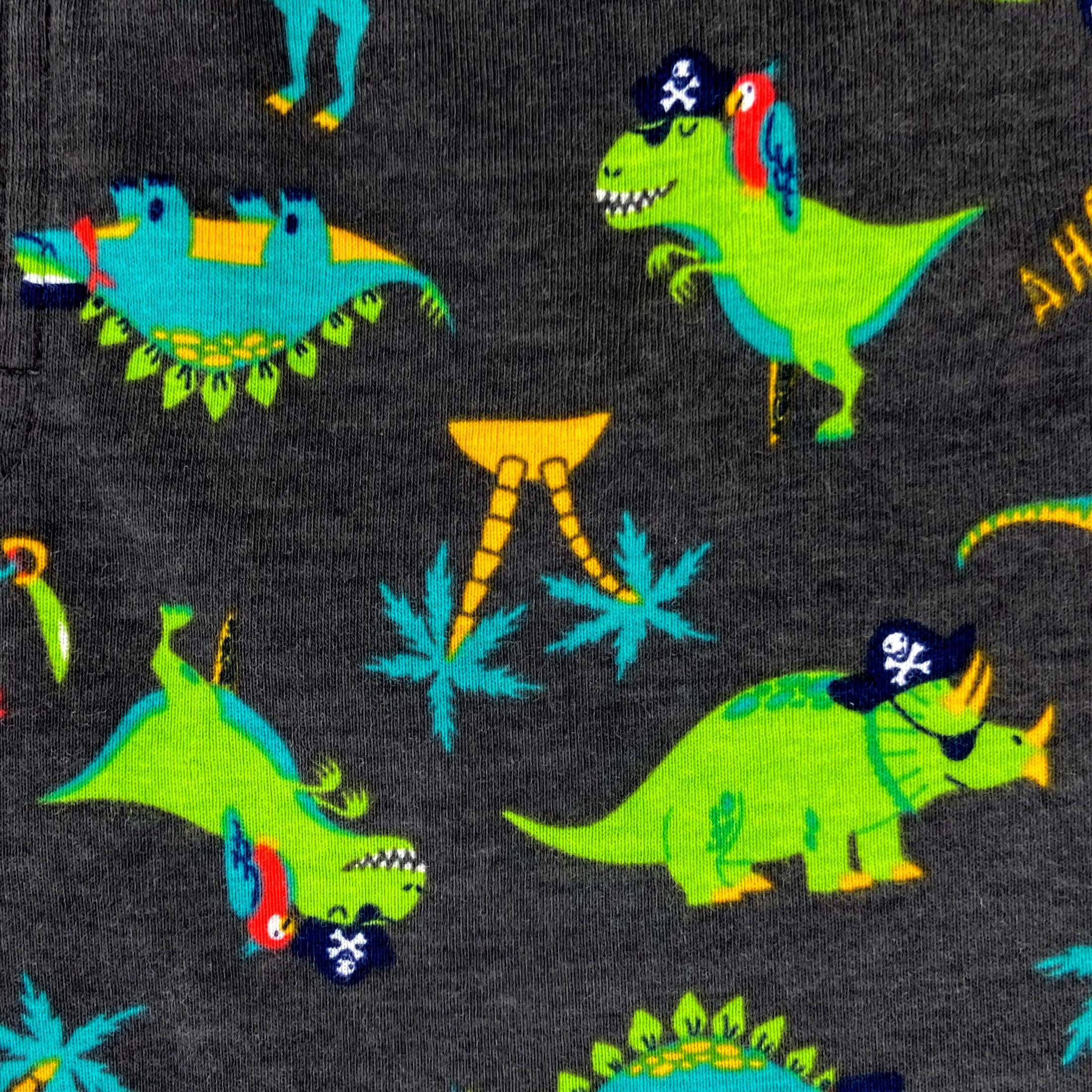 Men's Dinosaur Pirates All-Over-Print Cotton Jersey Knit Pajama Shorts