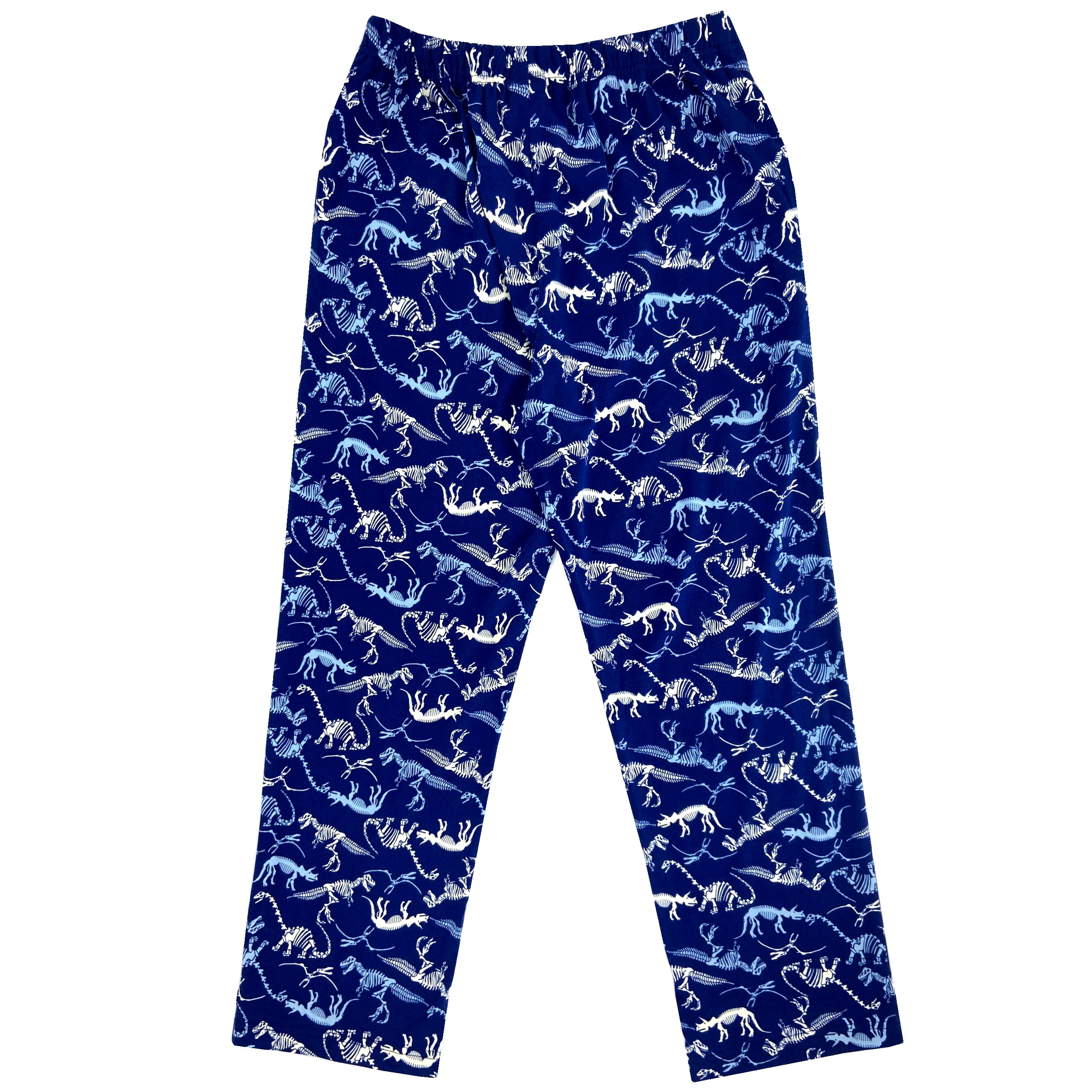 Men's Dinosaur Fossil Novelty Print Cotton Knit Long Pyjama Bottoms