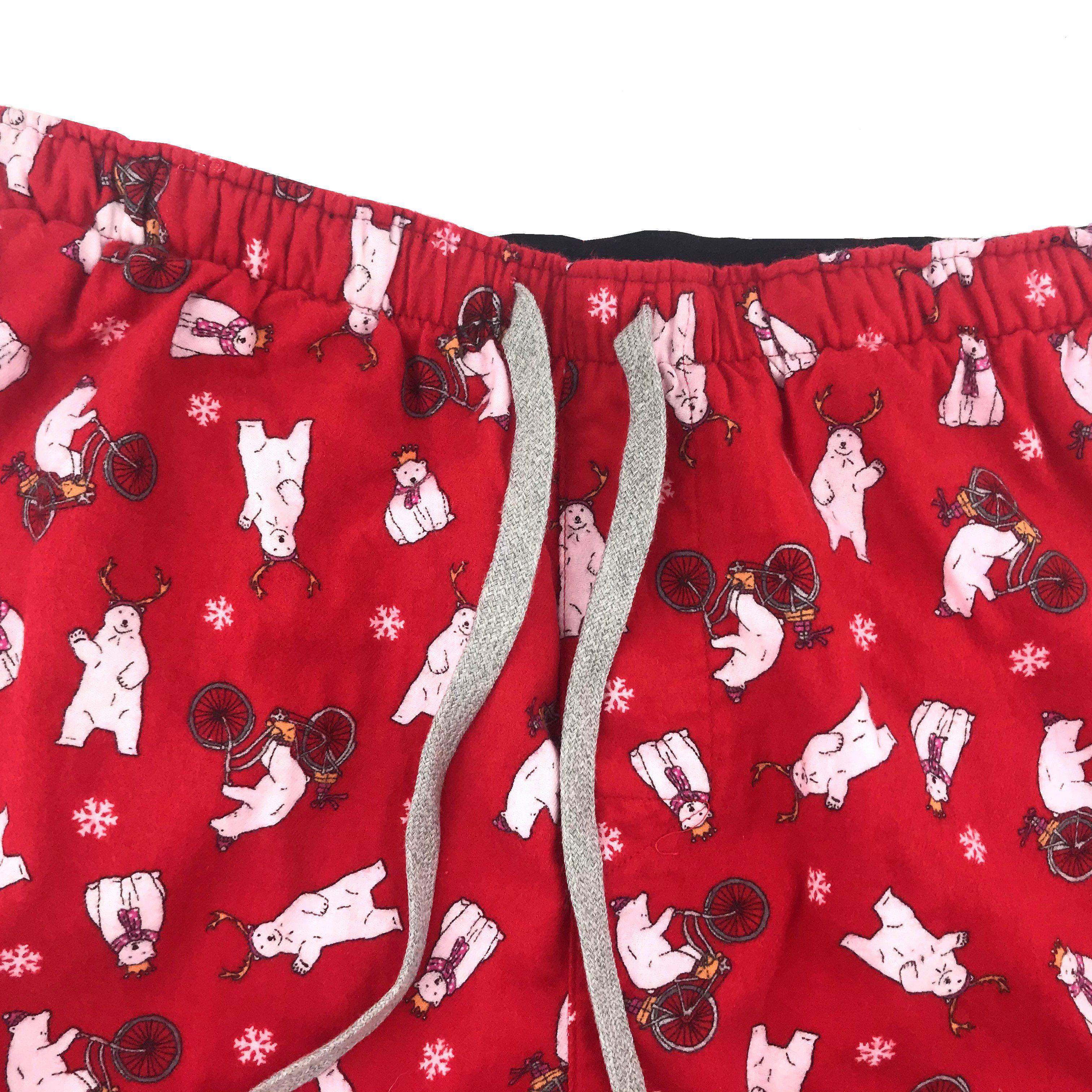 ROCK ATOLL Men's sleepwear loungewear Pyjama Pants with Polar Bear Print in Red
