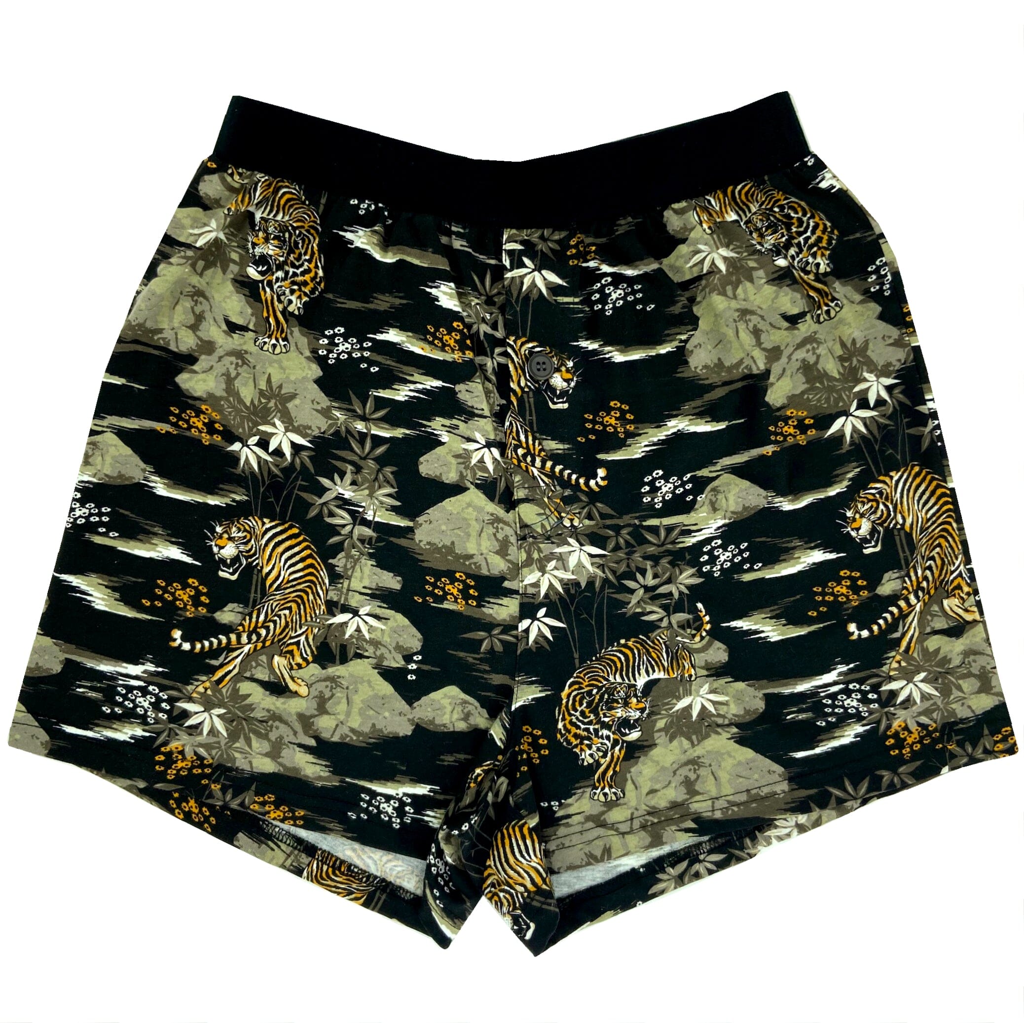 Men's Sleepwear. Soft Comfy Tiger All Over Print Cotton Pyjama Shorts