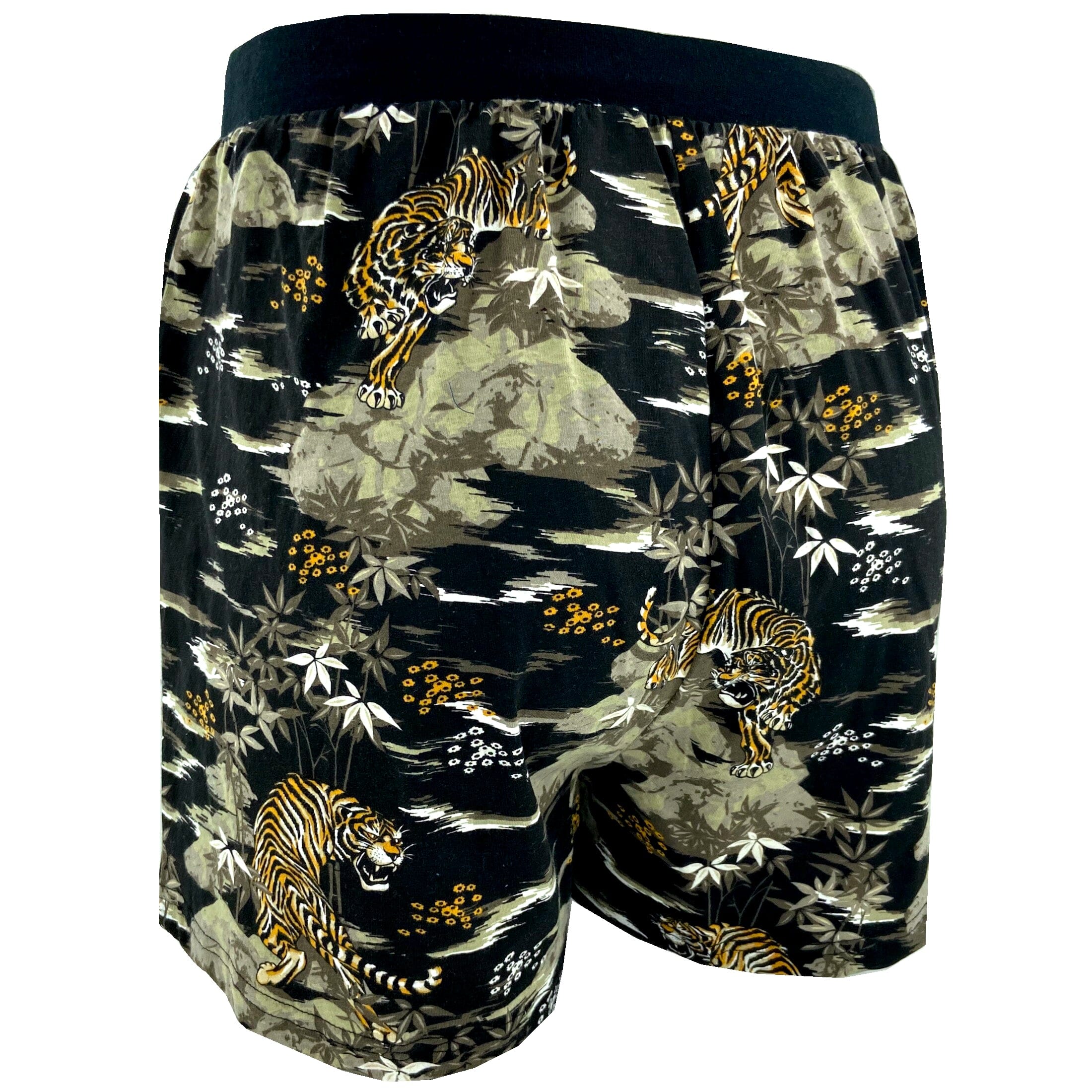 Men's Sleepwear. Soft Comfy Tiger All Over Print Cotton Pyjama Shorts