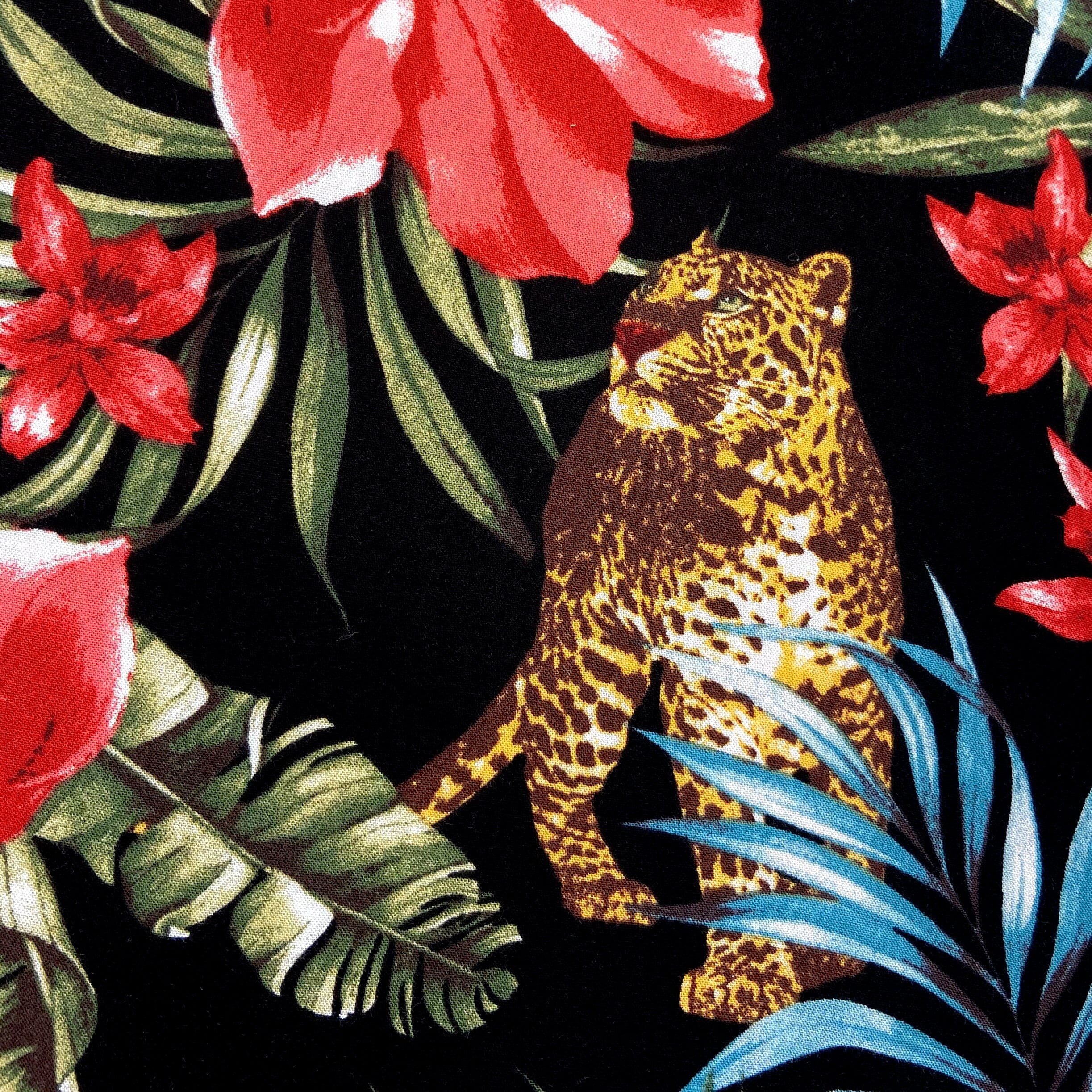 Mens Leopard Cheetah Jungle All Over Print Lightweight Button Up Shirt