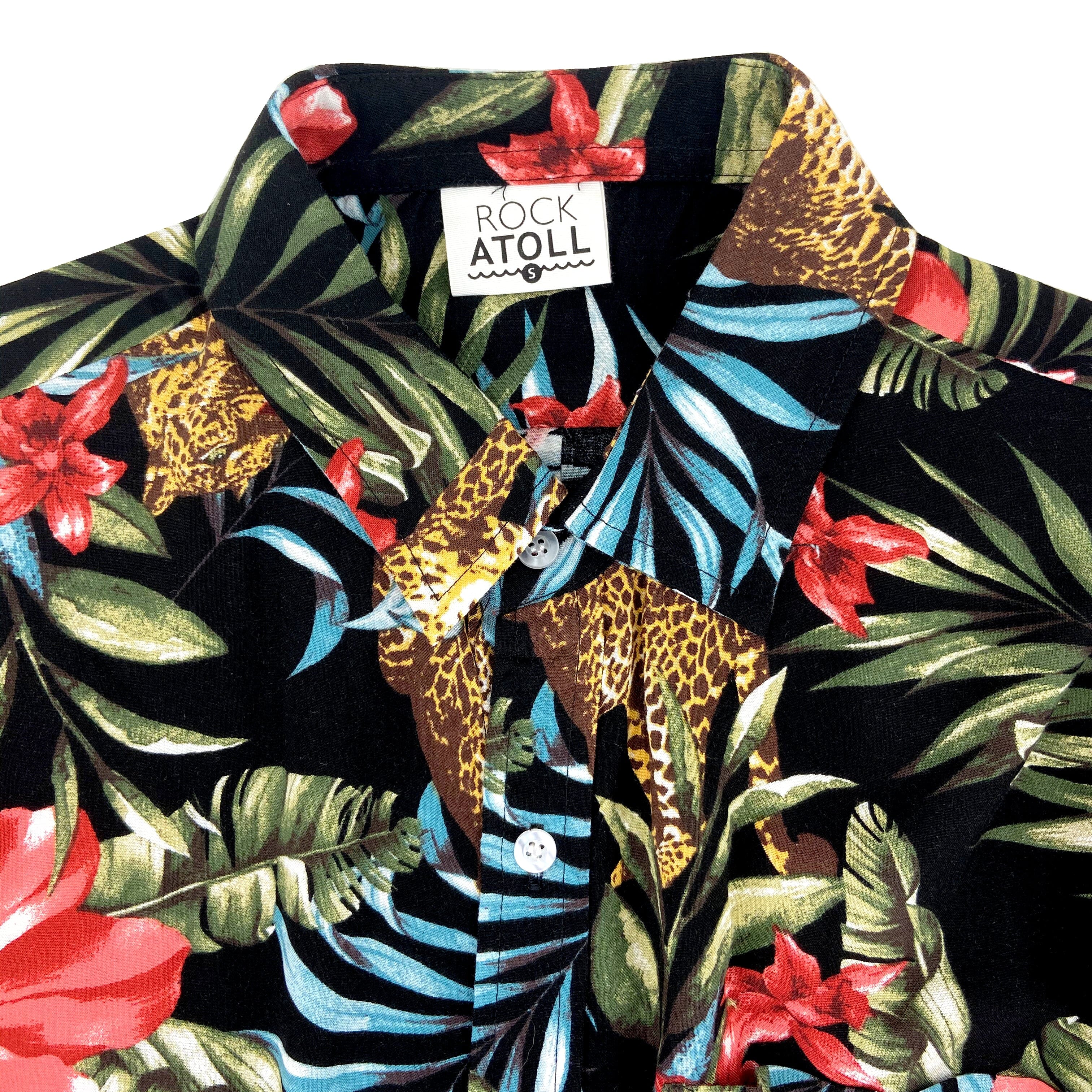 Mens Leopard Cheetah Jungle All Over Print Lightweight Button Up Shirt