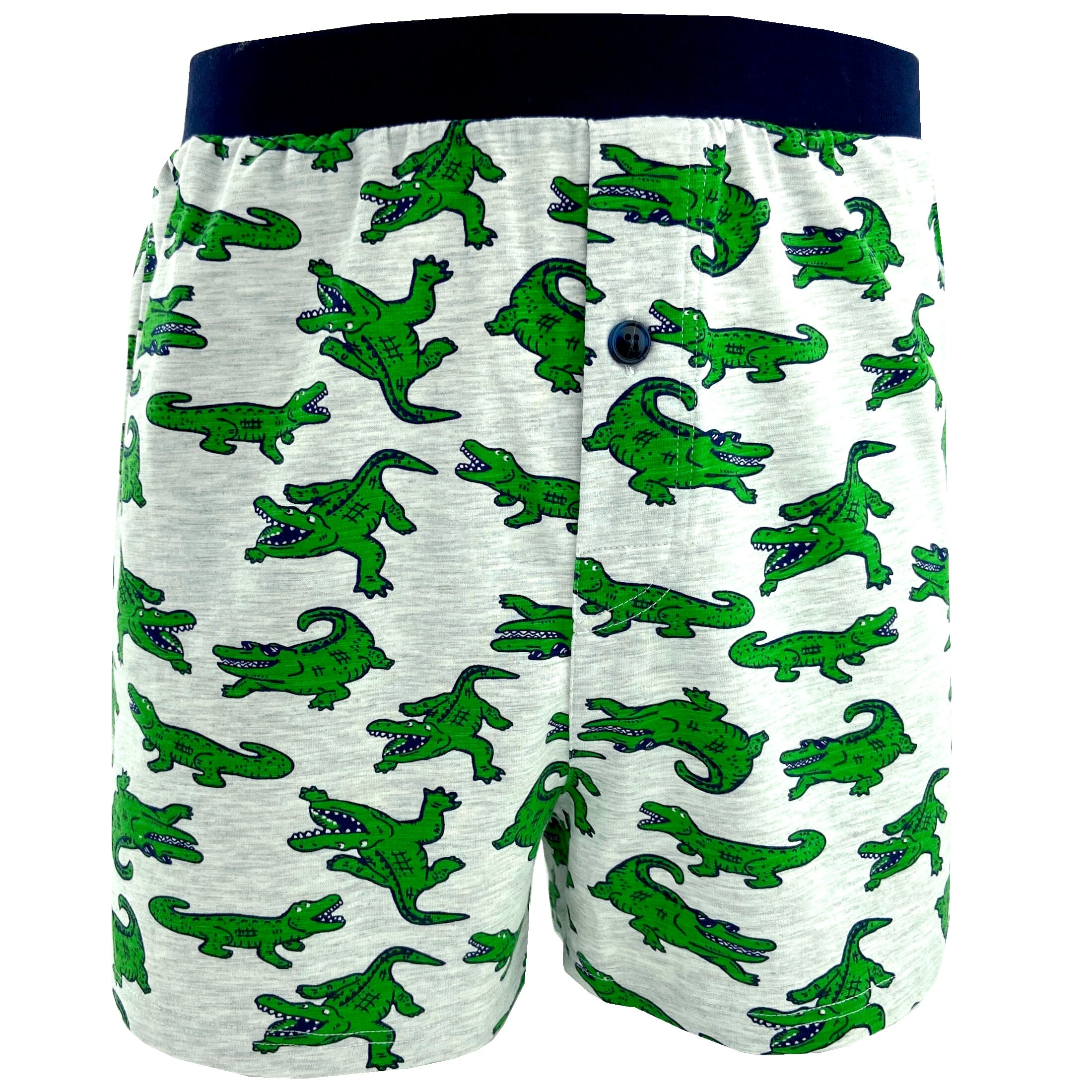 Comfy Sleepwear Alligator All Over Print Cotton Pajama Shorts for Men