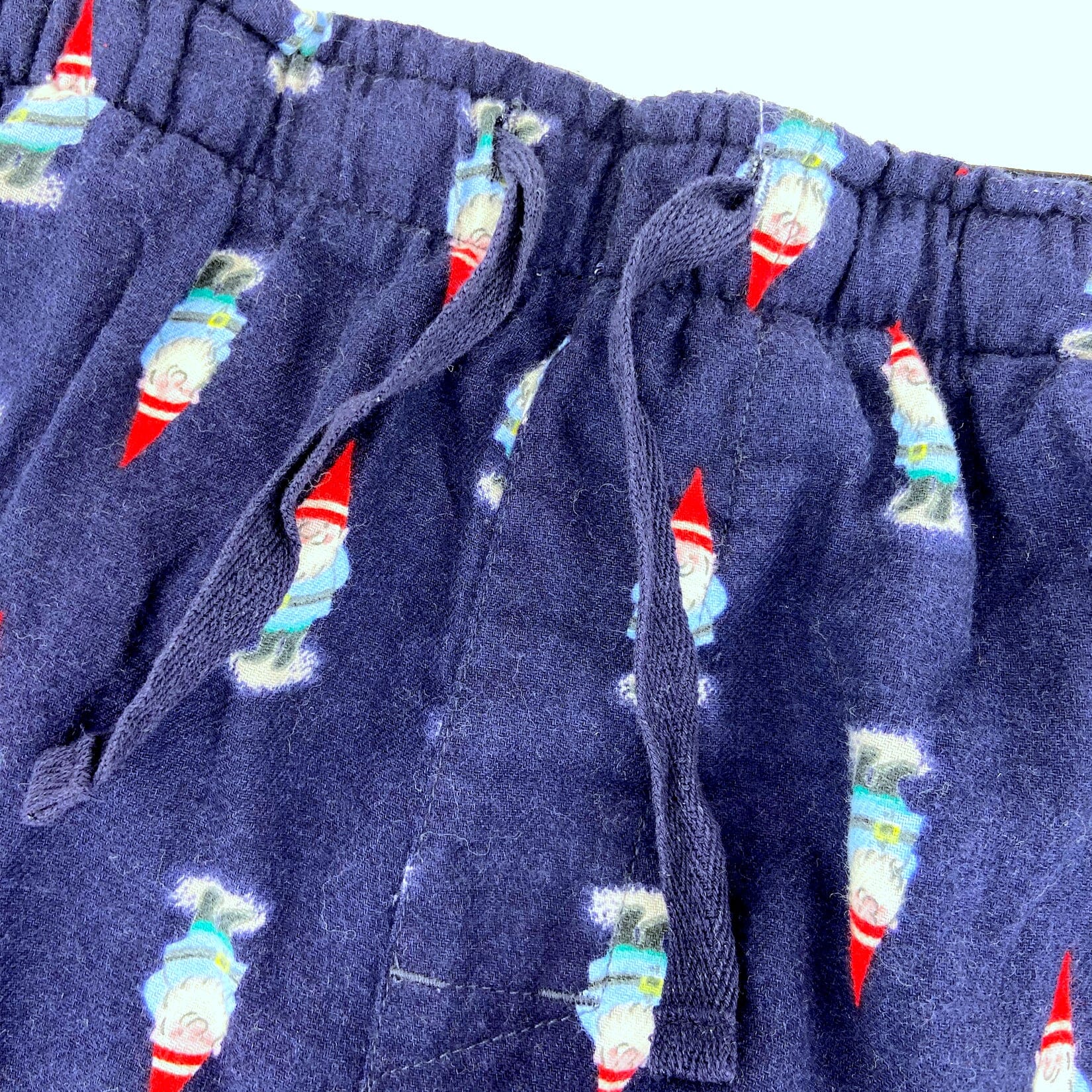 Men's Garden Gnome Patterned Printed Woven Cotton Long PJ Pajama Pants