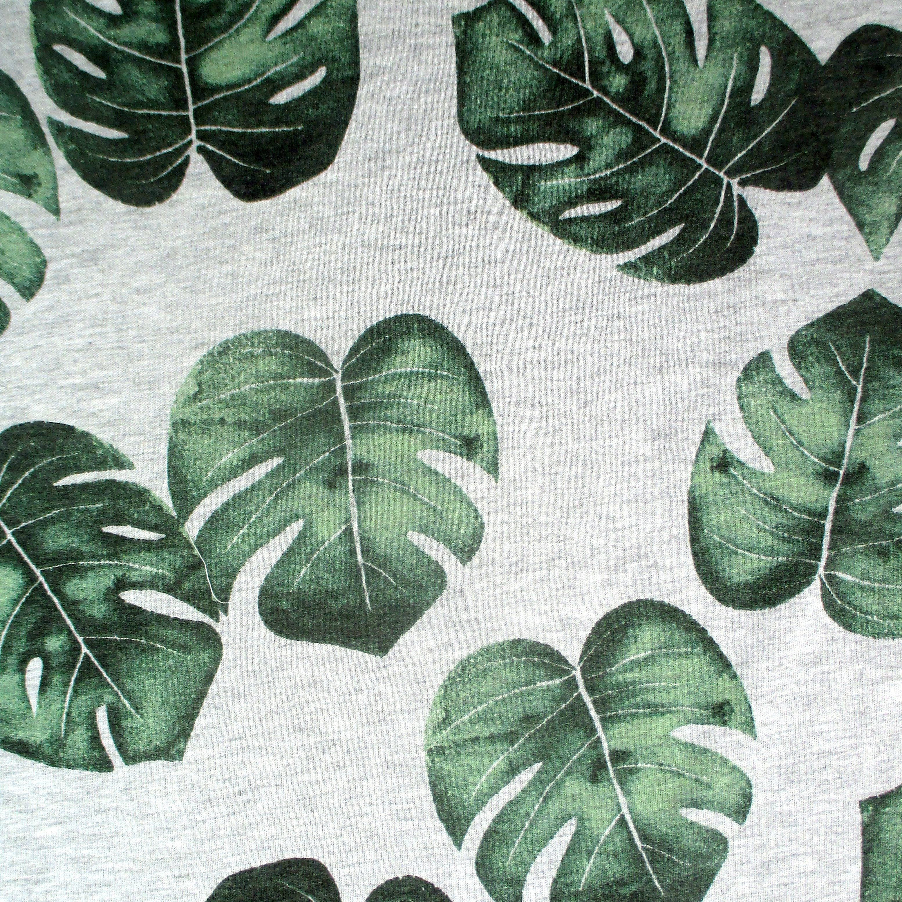 Men's Soft Cotton Jersey Short-Sleeve Monstera Leaf Patterned T-Shirt