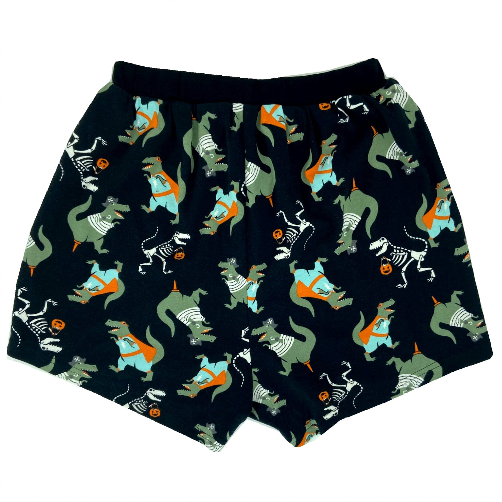 Men's Halloween Dinosaur Skeleton Cartoon Patterned Sleep PJs Shorts