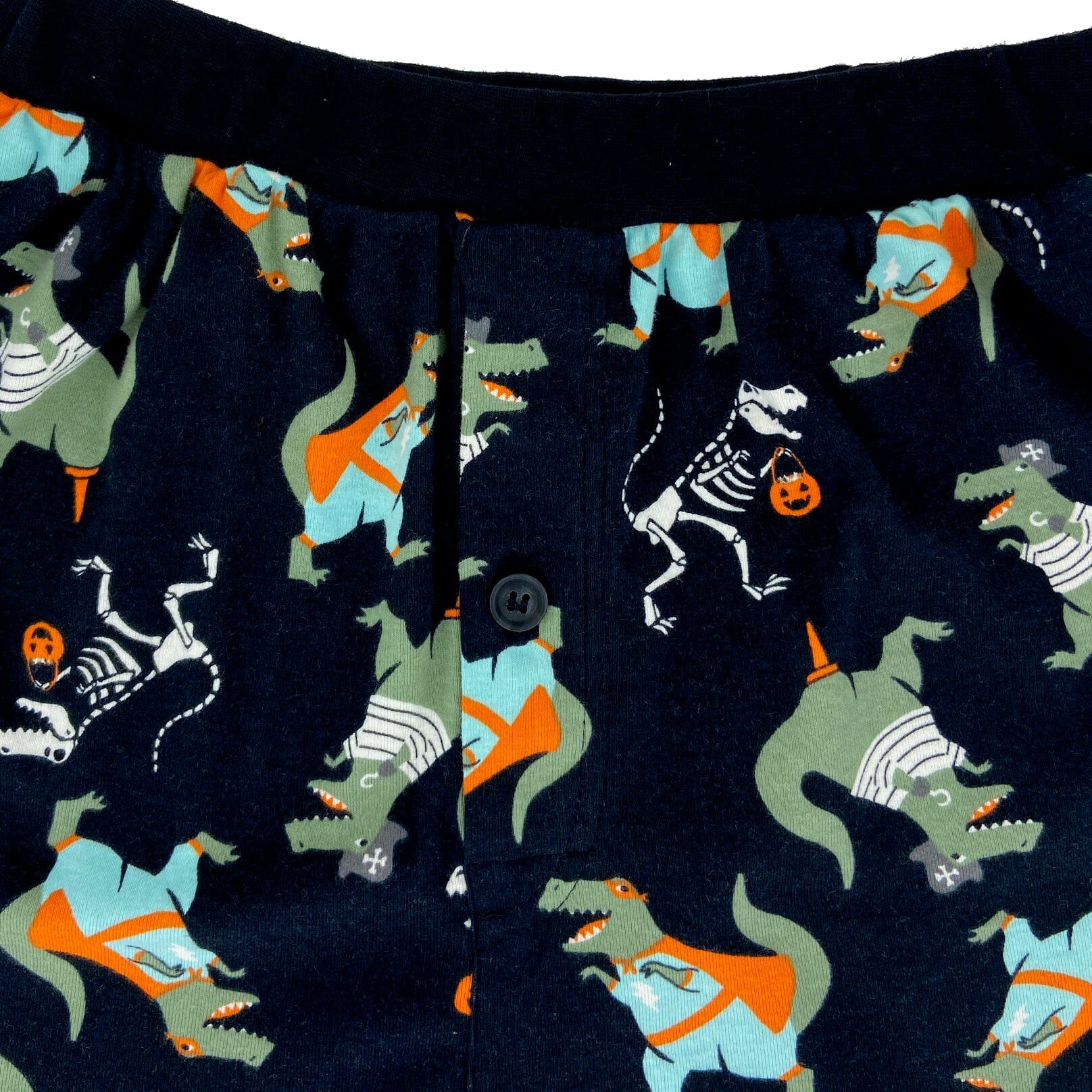 Men's Halloween Dinosaur Skeleton Cartoon Patterned Sleep PJs Shorts