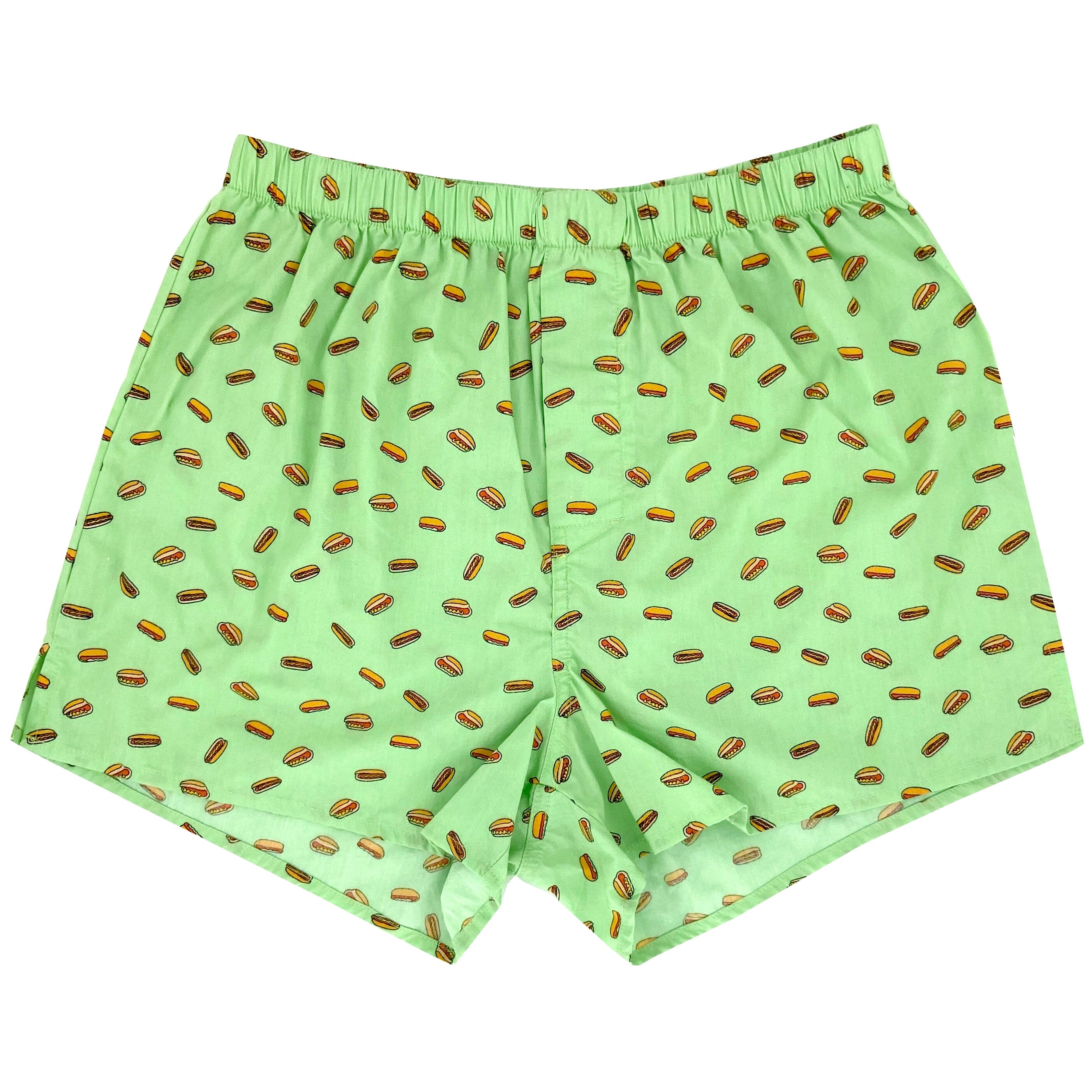 Buy Men's Hot Dog Buns Patterned Lightweight Cotton Boxer Short Undies