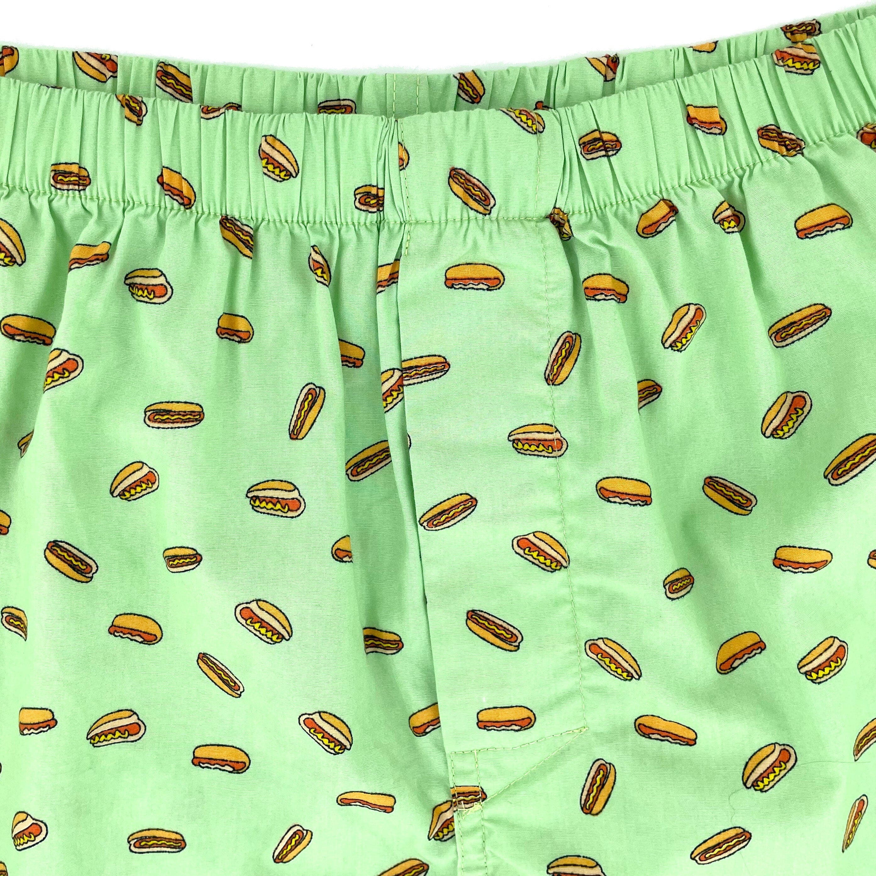 Buy Men's Hot Dog Buns Patterned Lightweight Cotton Boxer Short Undies