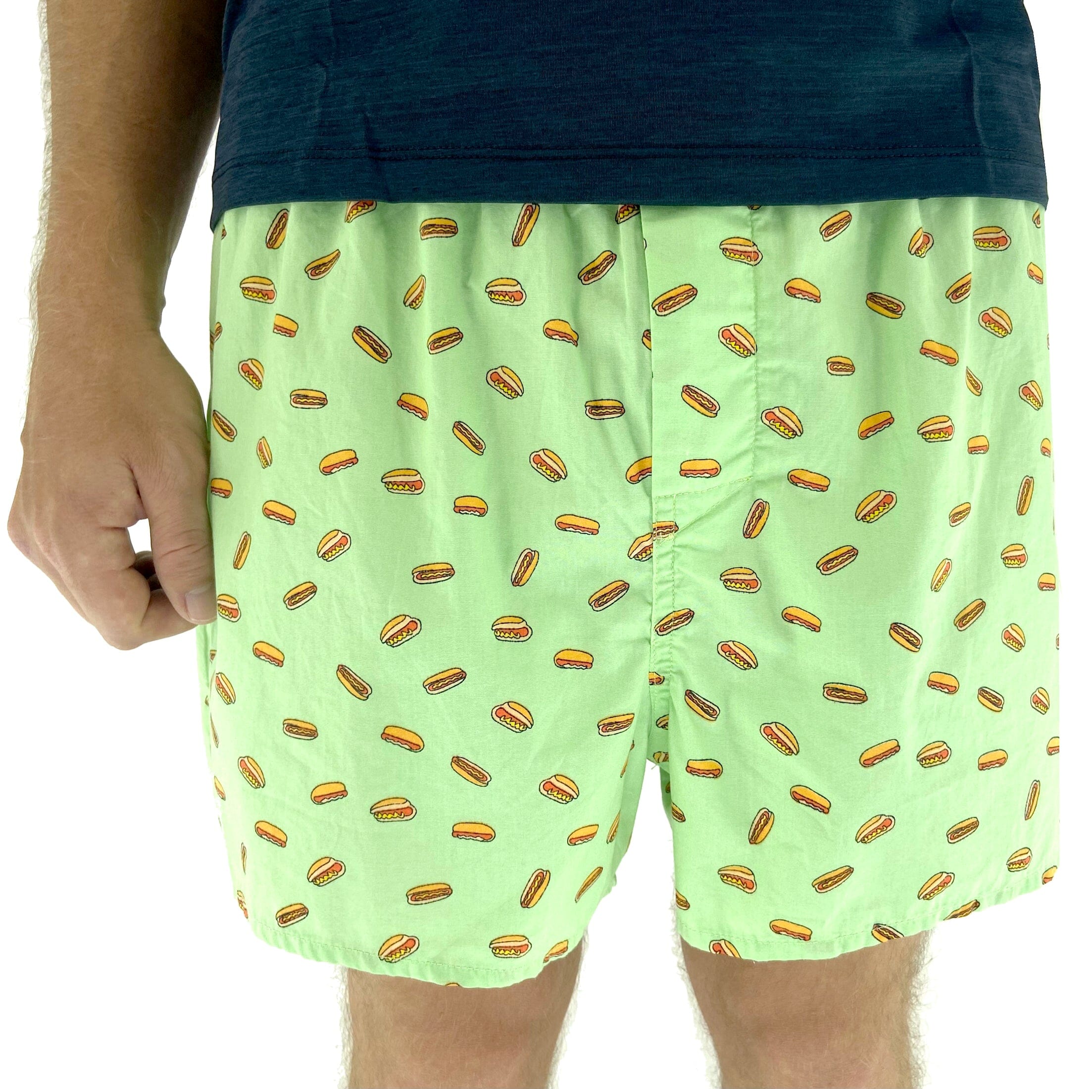 Buy Men's Hot Dog Buns Patterned Lightweight Cotton Boxer Short Undies