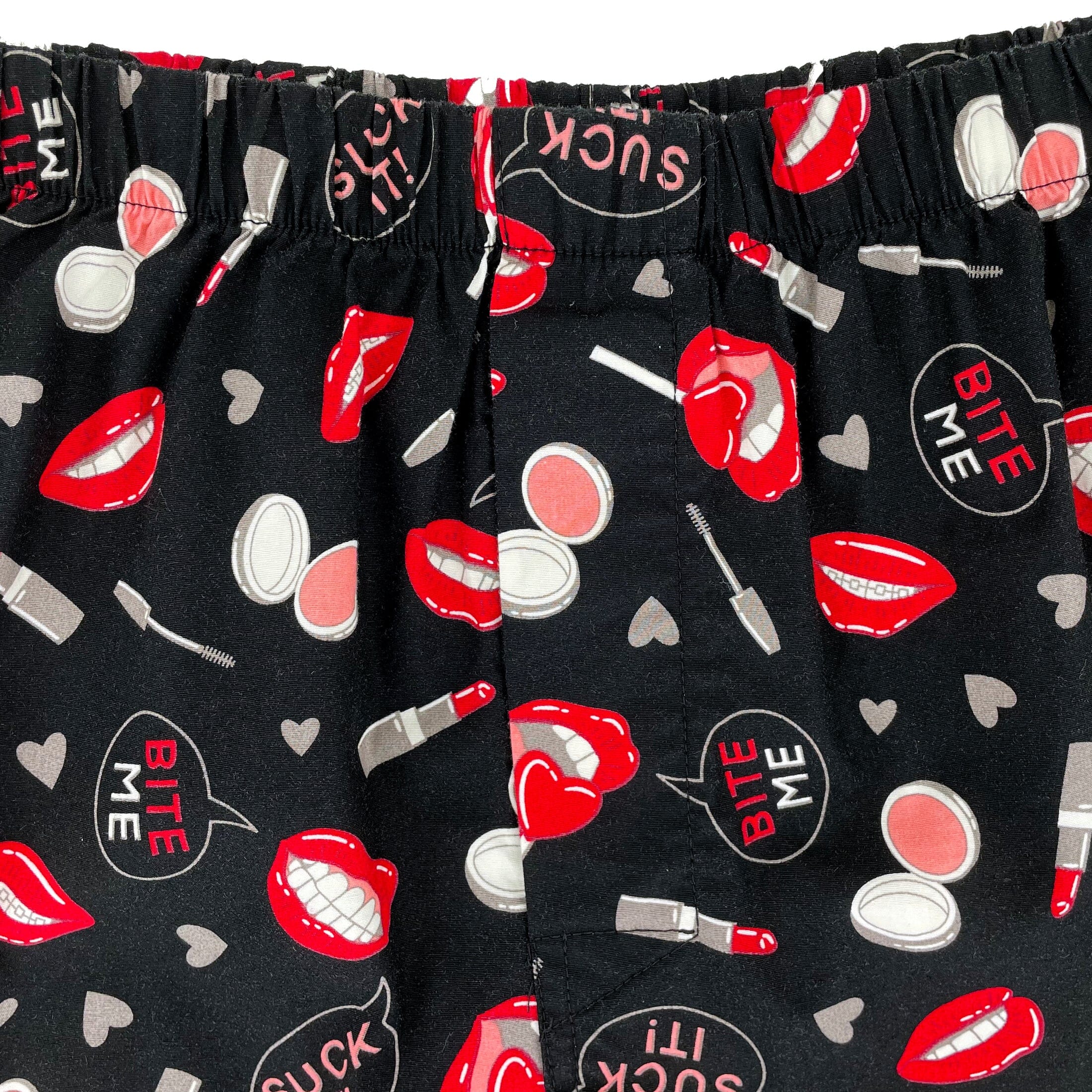 Men's Sexy & Suggestive Bright Red Lips Patterned Cotton Boxer Shorts
