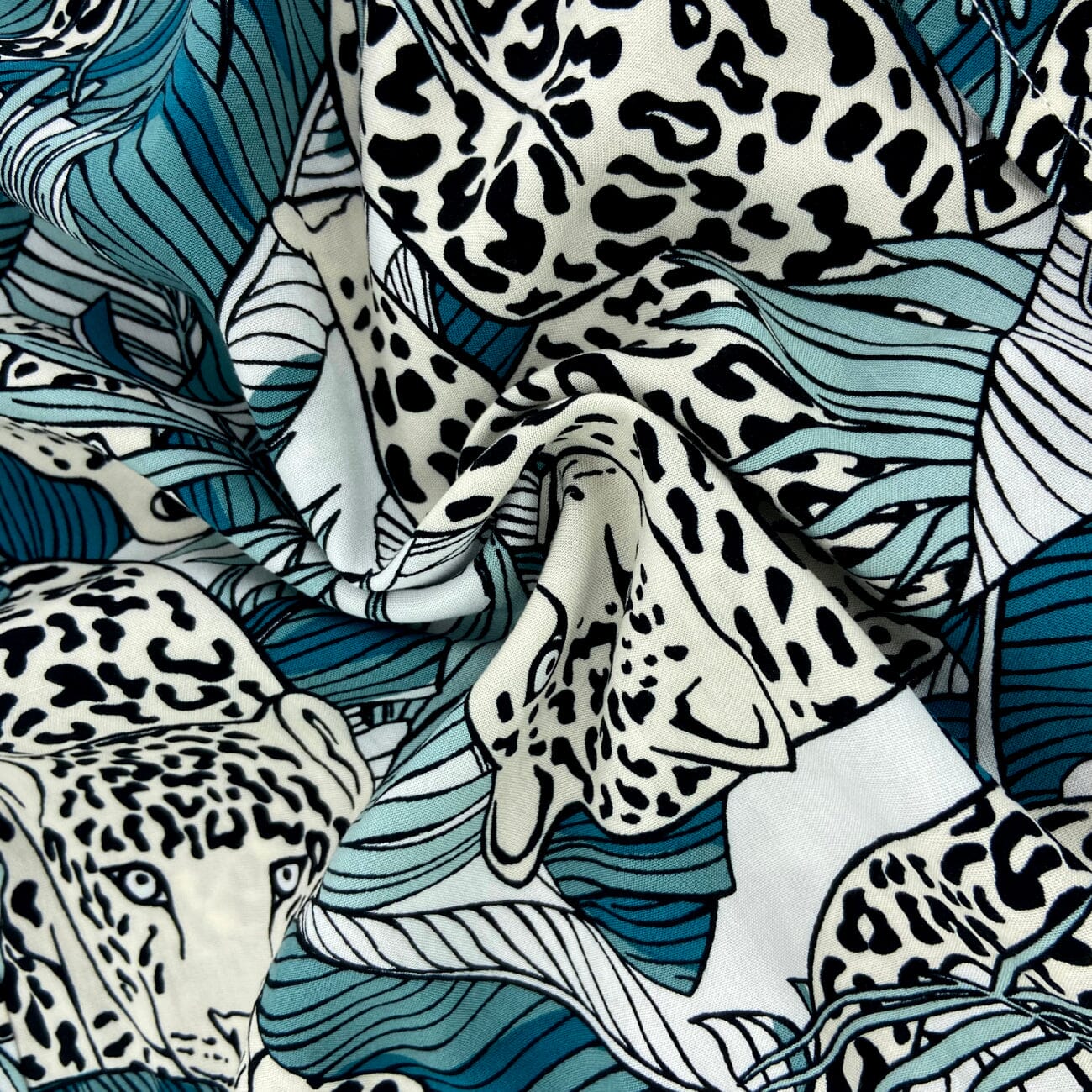 Men's Leopard All Over Print Soft Lightweight Button Down Aloha Shirt