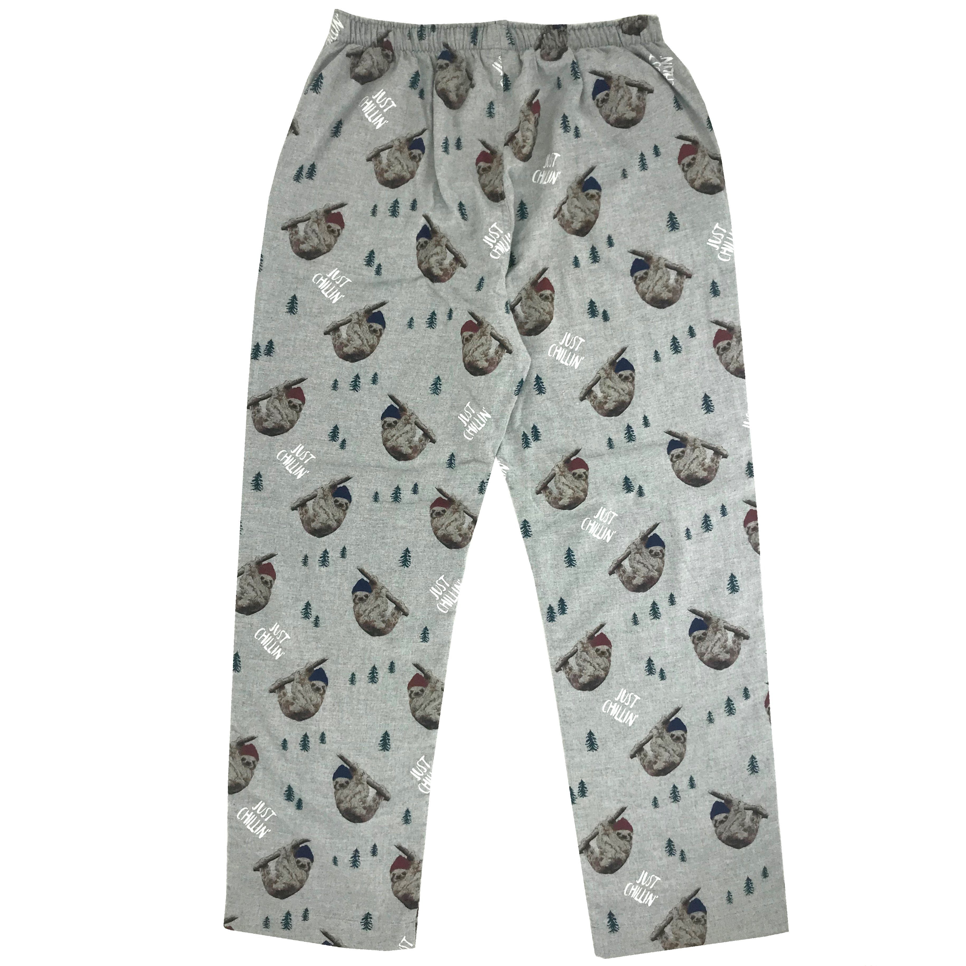 Rock Atoll Men's Sleepwear Loungewear Pyjama Pants with Sloths All Over Them