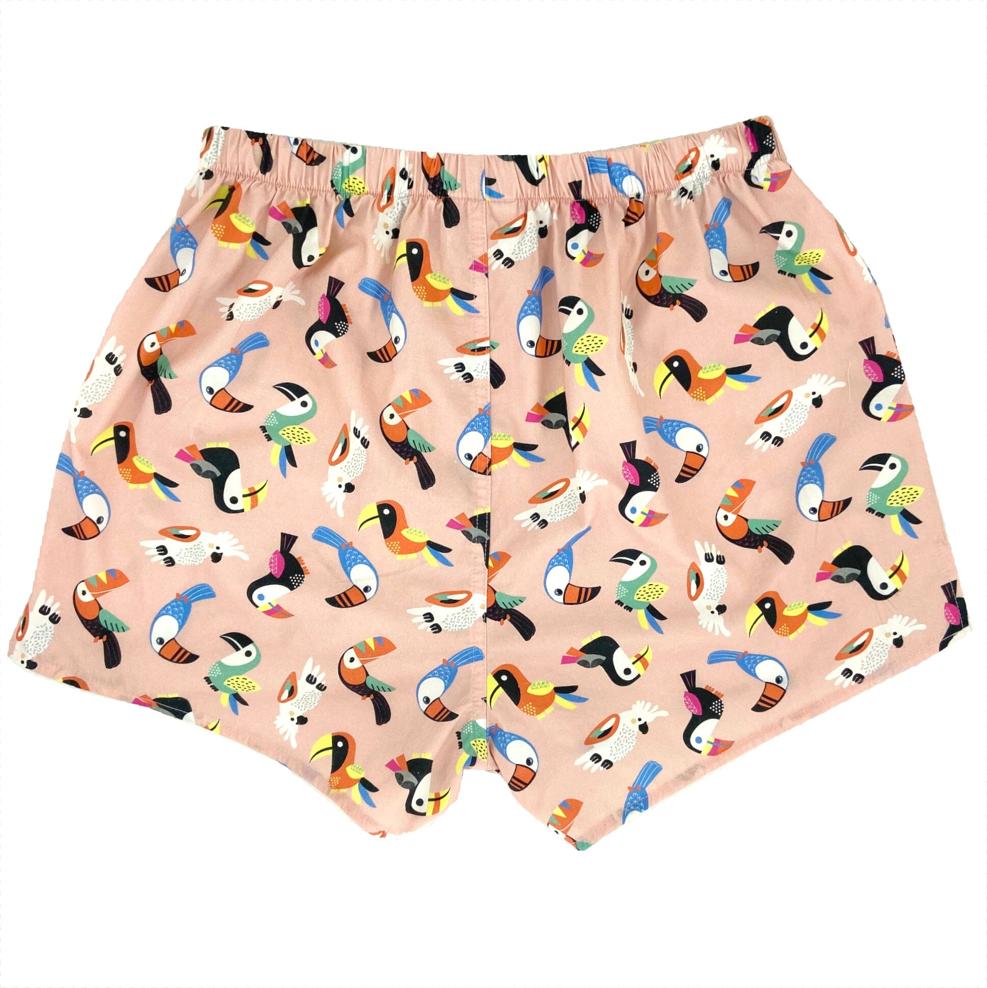 Men's Pink Tropical Bird Cockatoo Toucan Novelty Print Boxer Shorts