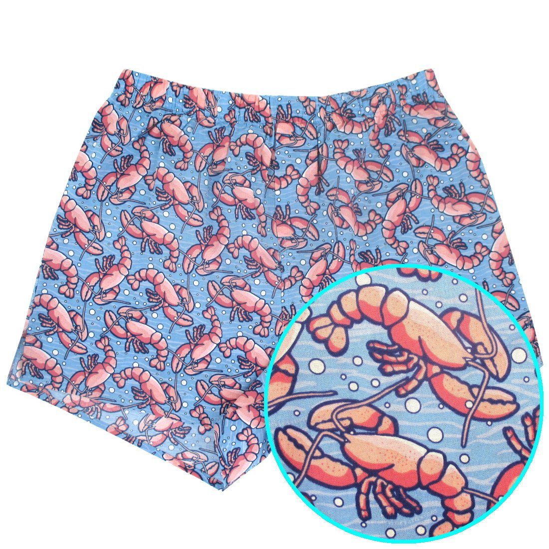 Bold Colorful Lobster All Over Print Cotton Boxer Shorts Gifts for Men