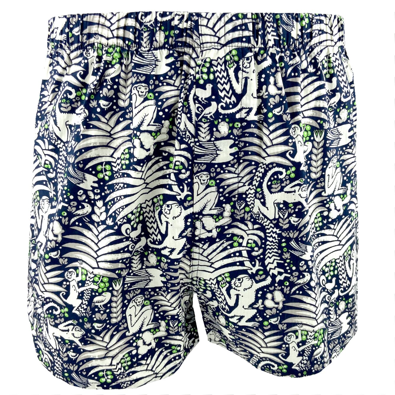 Men's Rainforest Print Monkey Patterned Cotton Sleep Boxer Shorts