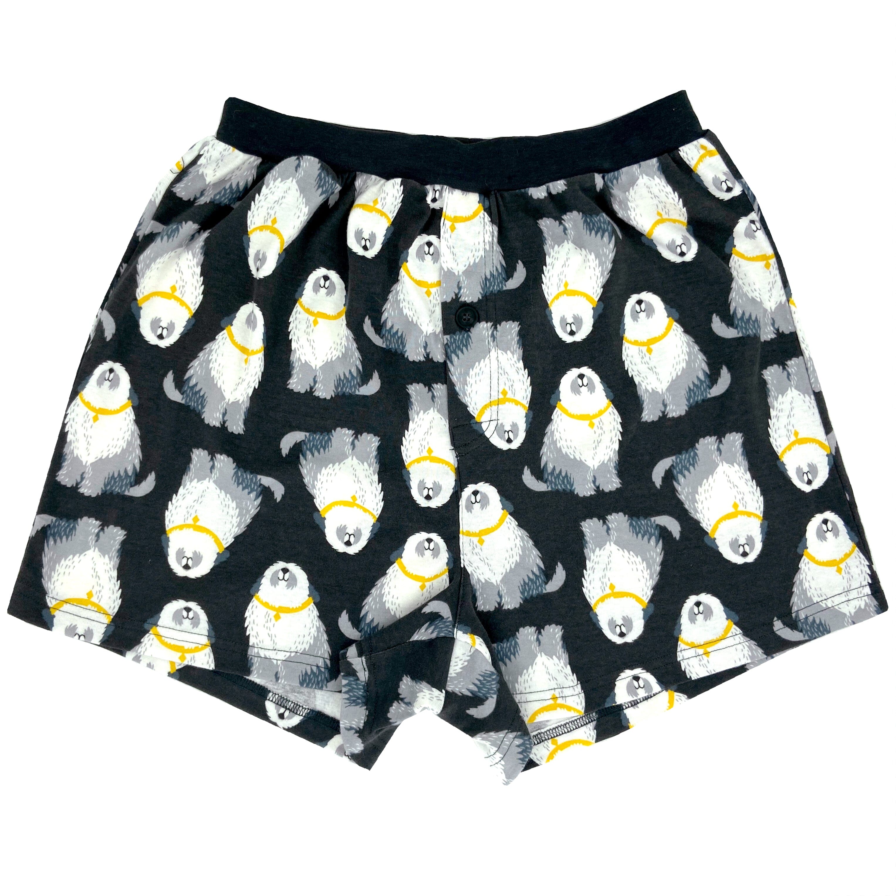 Men's Shepherd Sheepdog All Over Print Soft Knit Boxer Pajama Bottoms