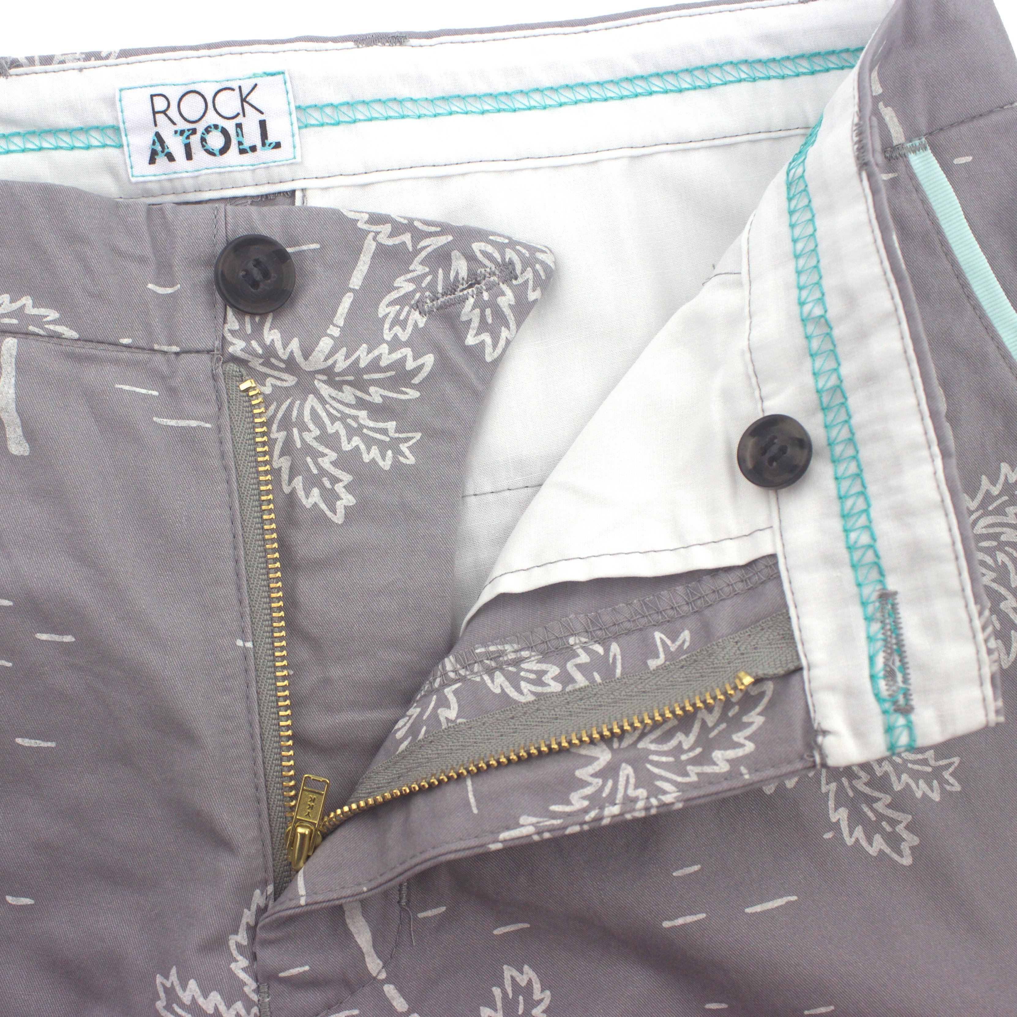 Palm Tree Print Going Out Bermuda Shorts for Men in Grey