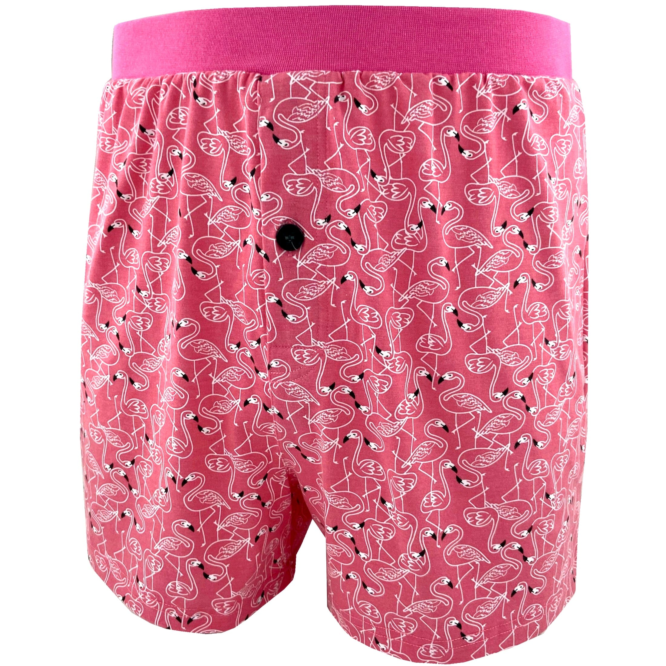 Men's Bright Colorful Flamingo Patterned Cotton Boxer Pyjama Shorts