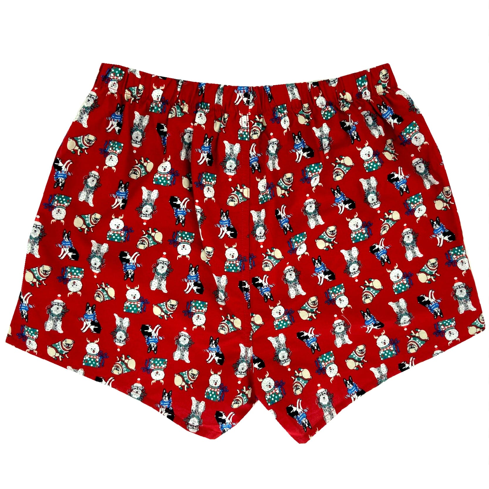 Fun Festive Christmas Puppy Dog Patterned Cotton Boxer Shorts for Men