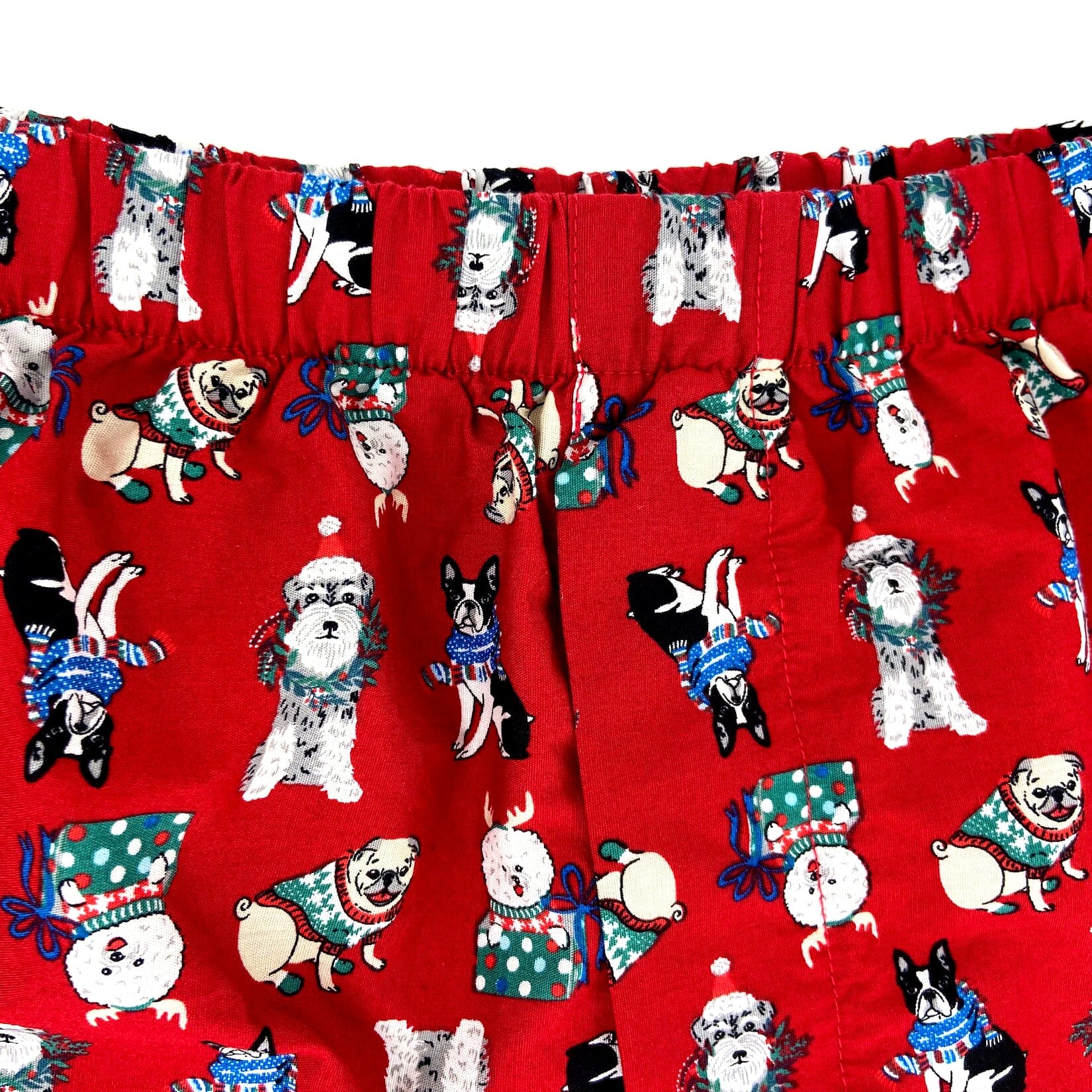 Fun Festive Christmas Puppy Dog Patterned Cotton Boxer Shorts for Men