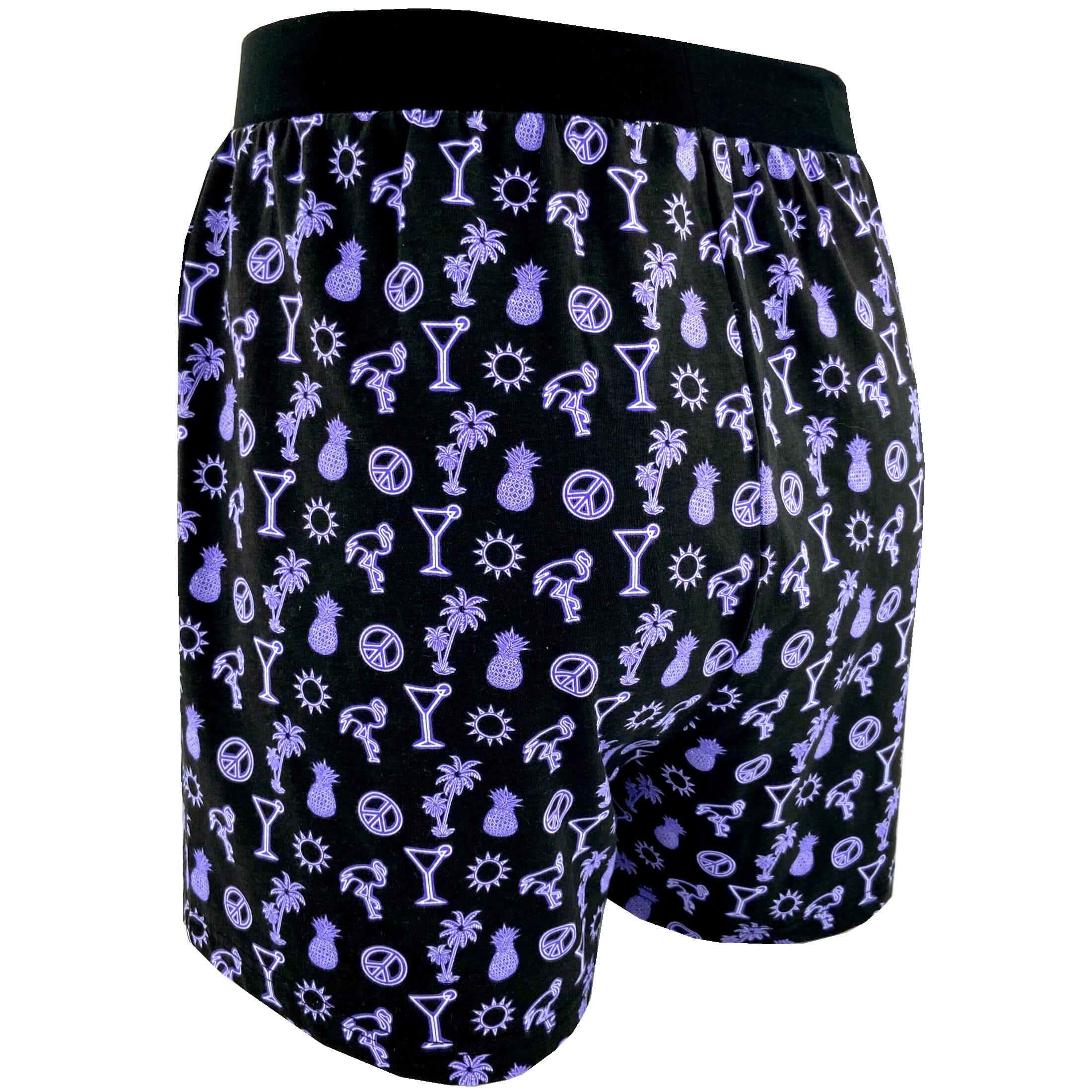 Men's Pineapple Flamingo All-Over Print Cotton Knit Pajama Shorts