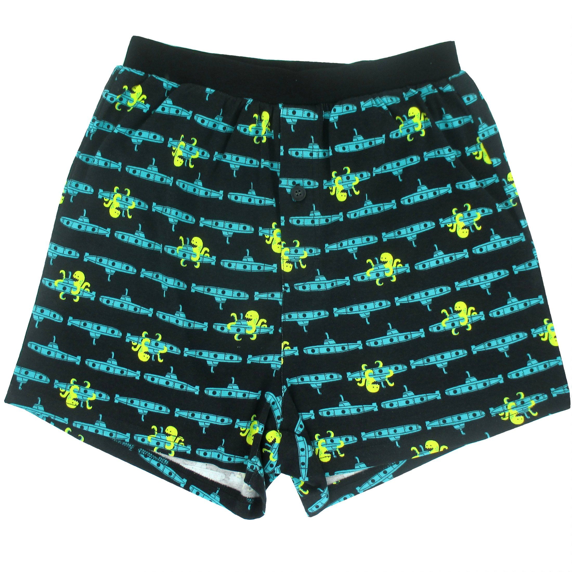 Men's Kraken Octopus Sea Monsters and Submarine Patterned Boxer Shorts