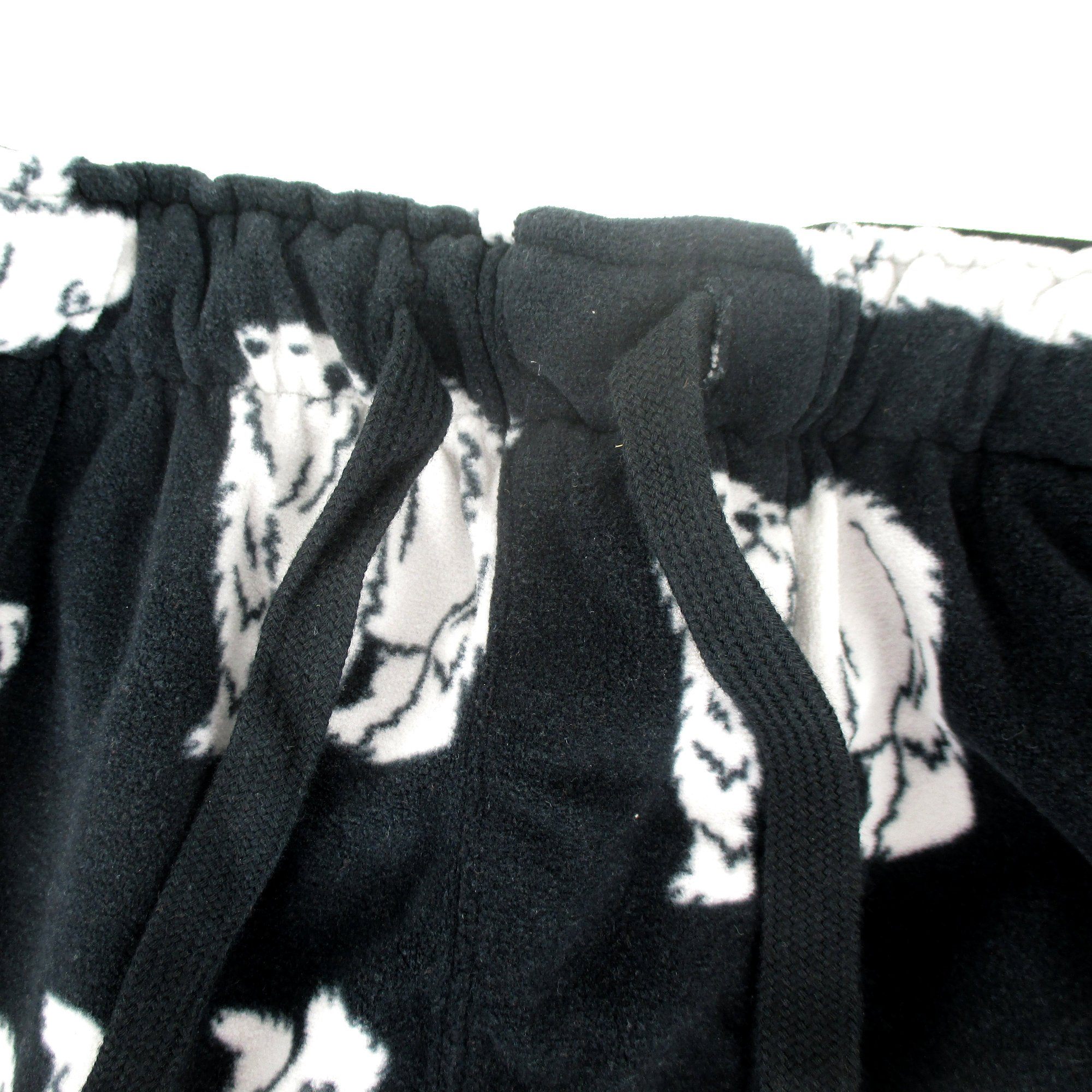 Black Polar Bear Patterned Soft Warm Fleece Pyjama Bottoms for Men