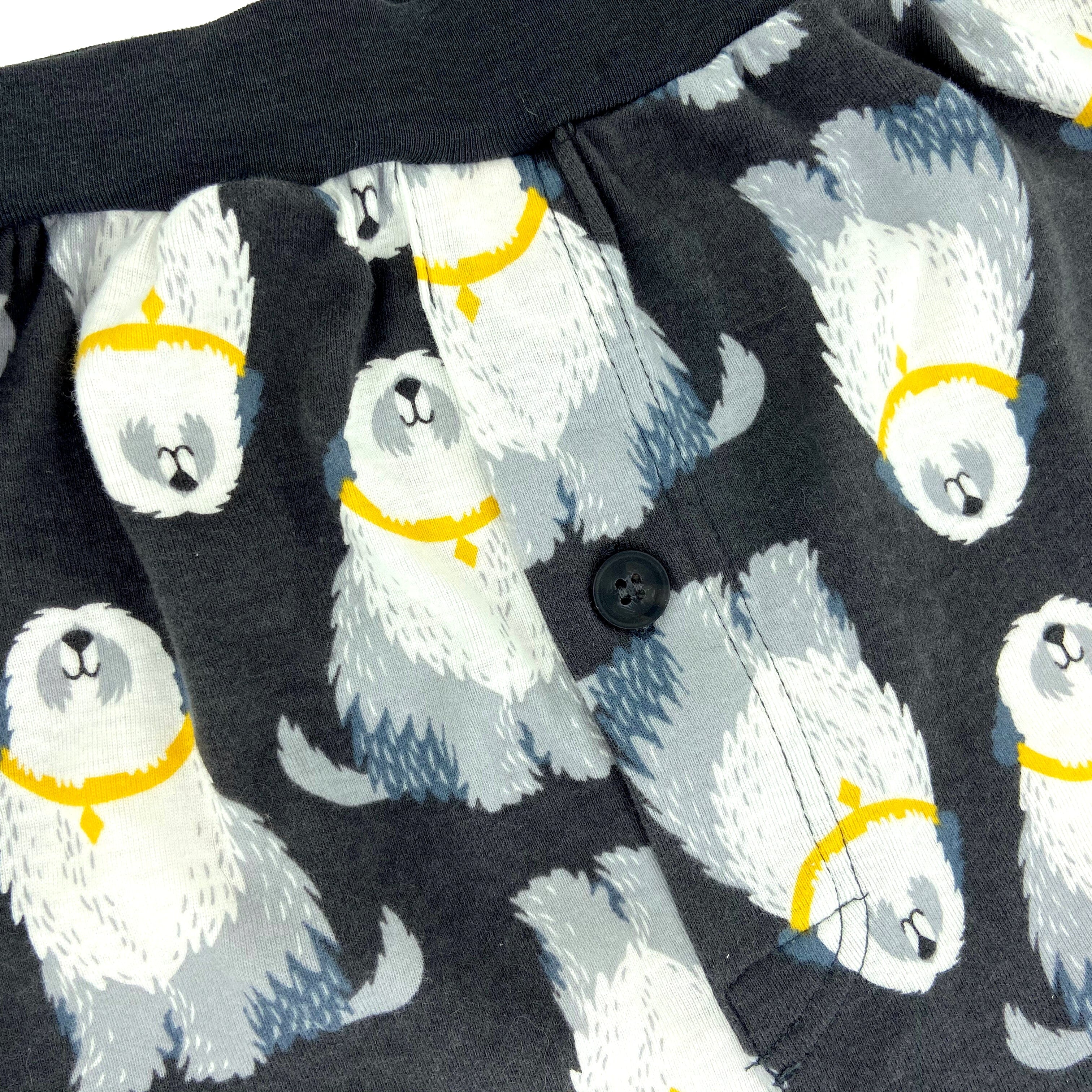Men's Shepherd Sheepdog All Over Print Soft Knit Boxer Pajama Bottoms