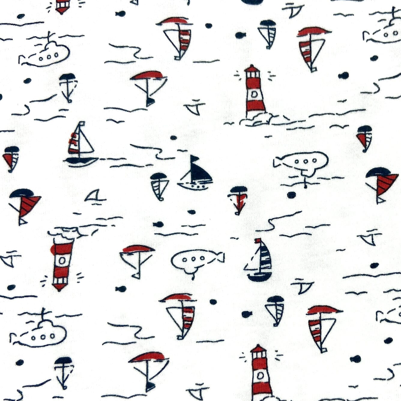 Sailor Inspired T-Shirt For Men. White Sailboat Lighthouse Print Top