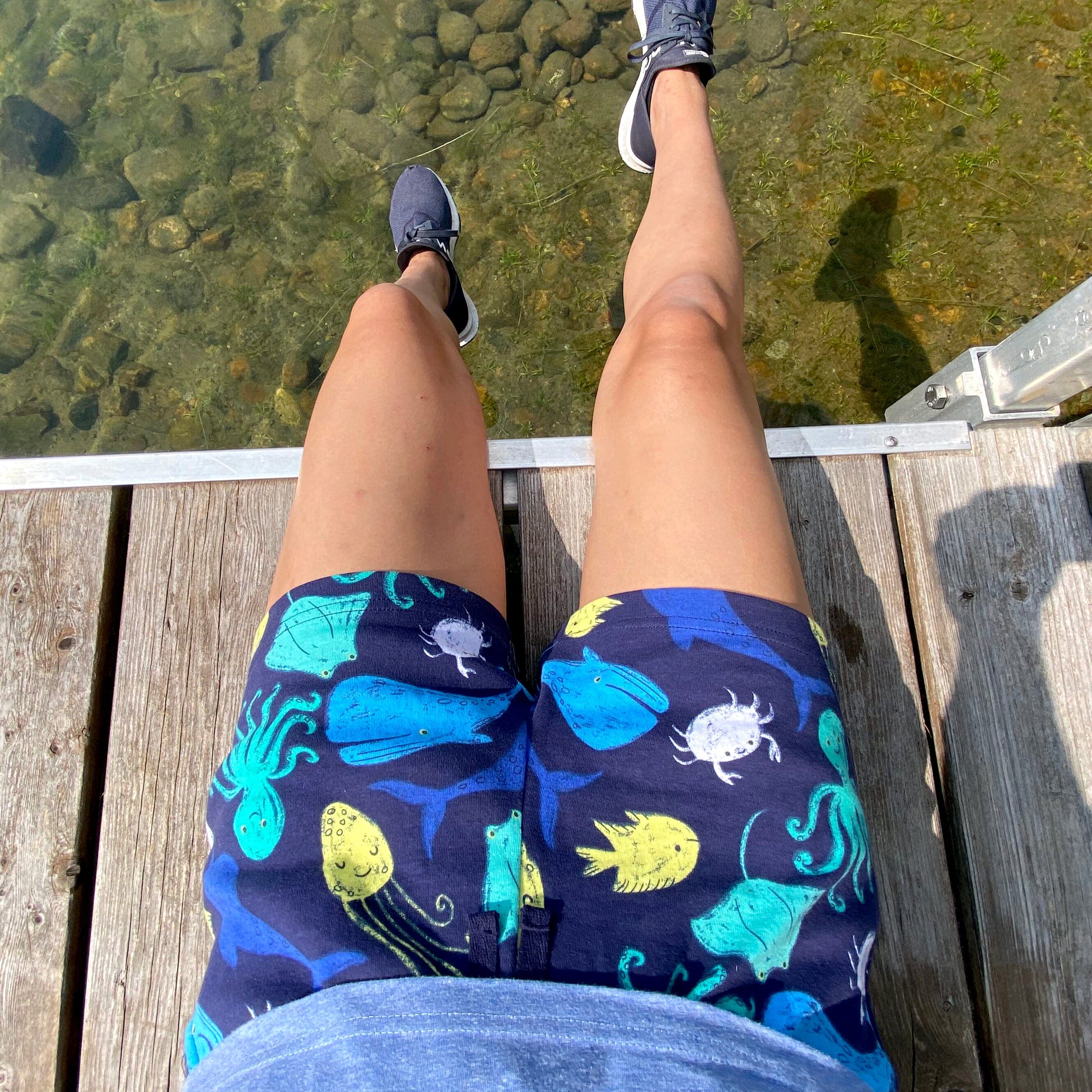 Women's Sea Creatures Whale Narwhal Crab Print Knit Pyjama Bottoms