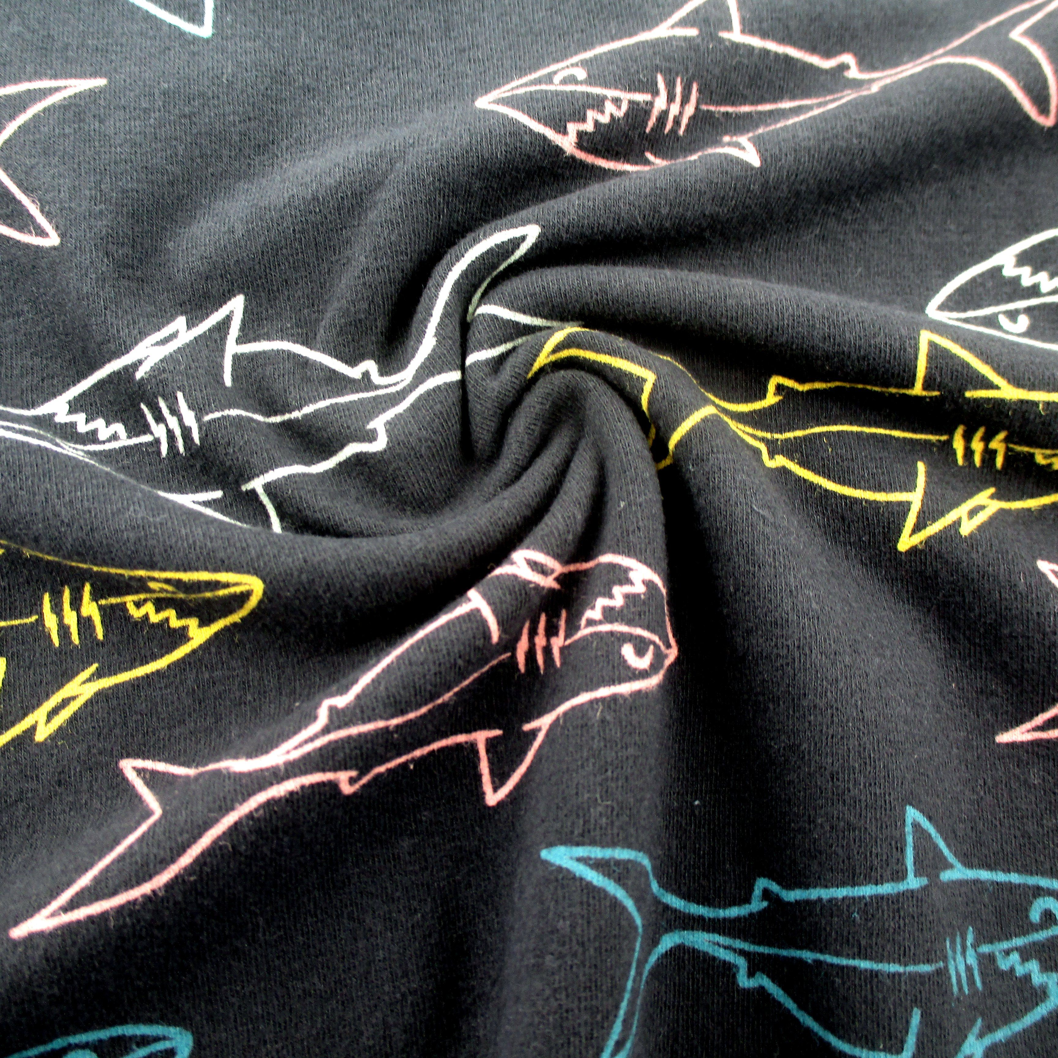 Men's Comfy Cotton Jersey Short-Sleeve Shark All Over Print T-Shirt