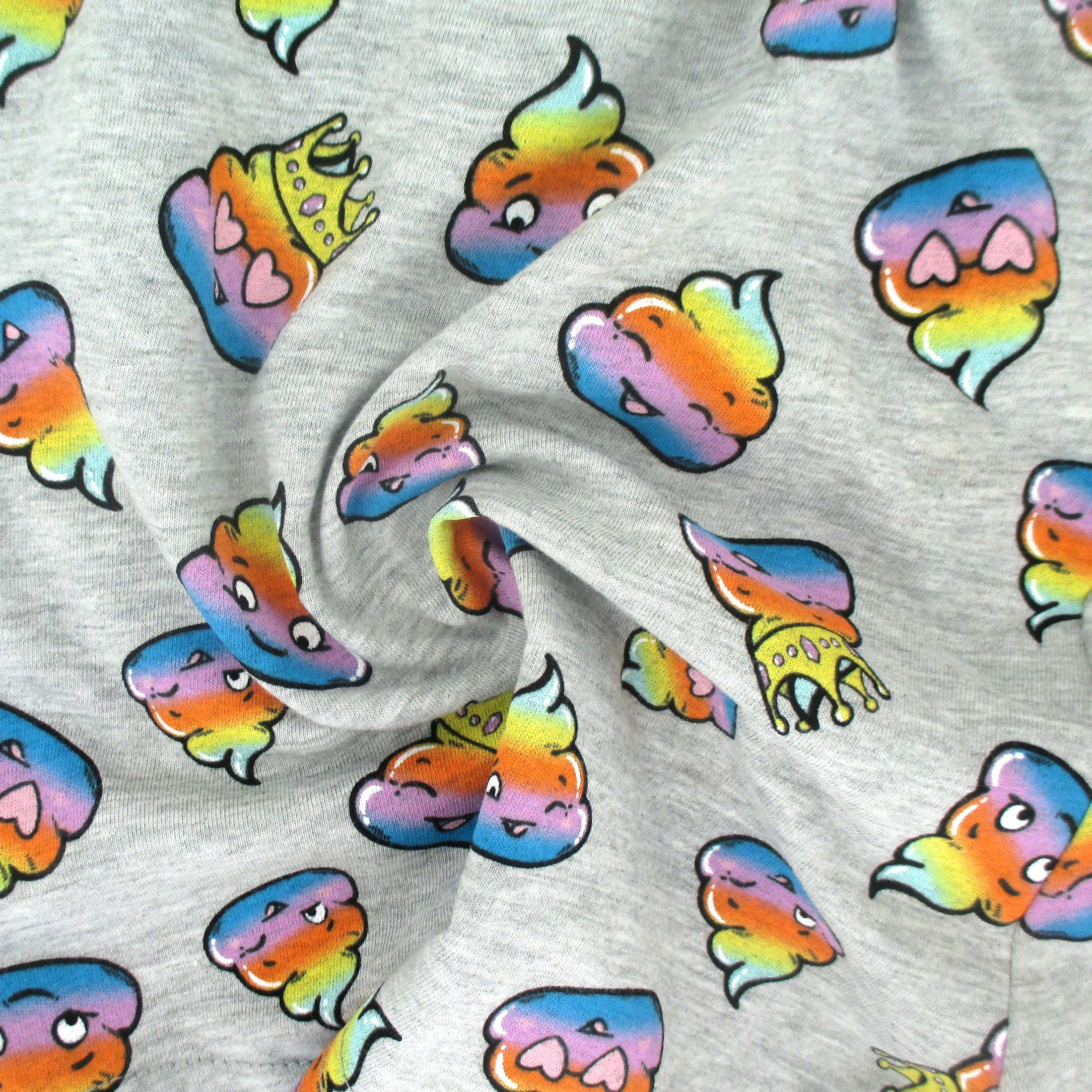 Soft Comfy Stretch Knit Cotton Boxer Shorts Loungewear For Men with Rainbow Poo Print