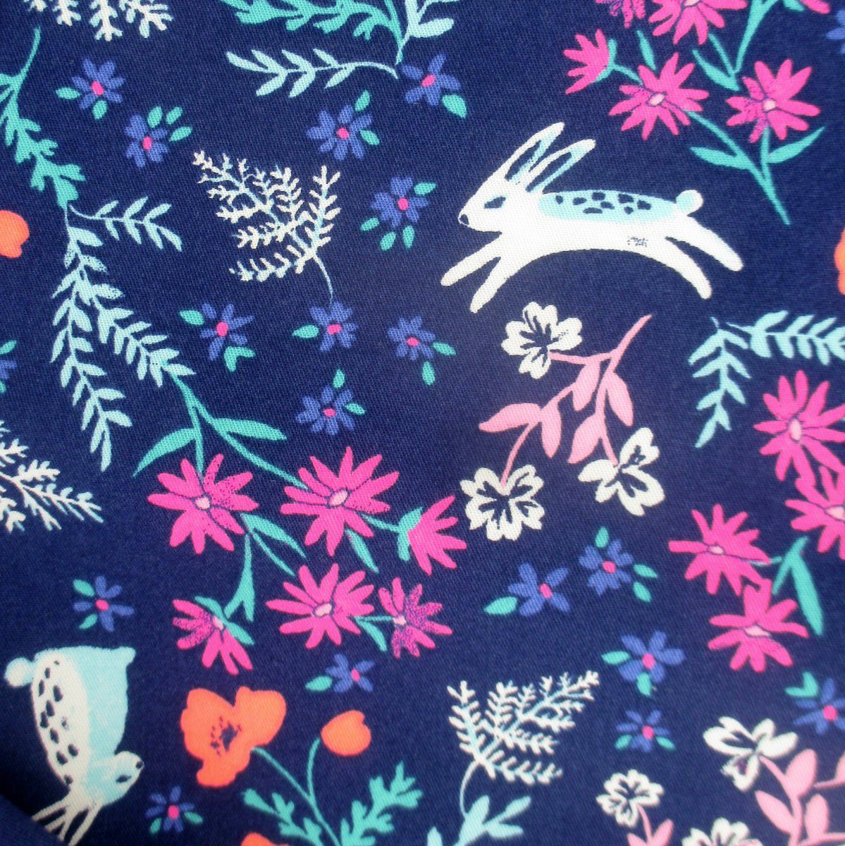 Super Cute Bunny Rabbit Floral Colorful All Over Print Summer Shorts Casualwear Chinos for Ladies Women