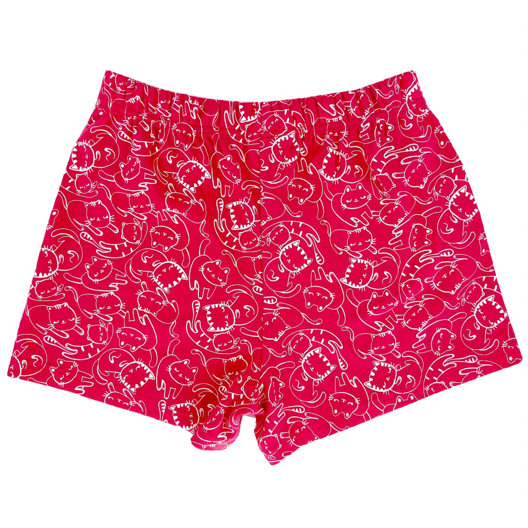 Women's Adorable Sleepy Kitty Cat Patterned Knit PJ Pyjama Shorts