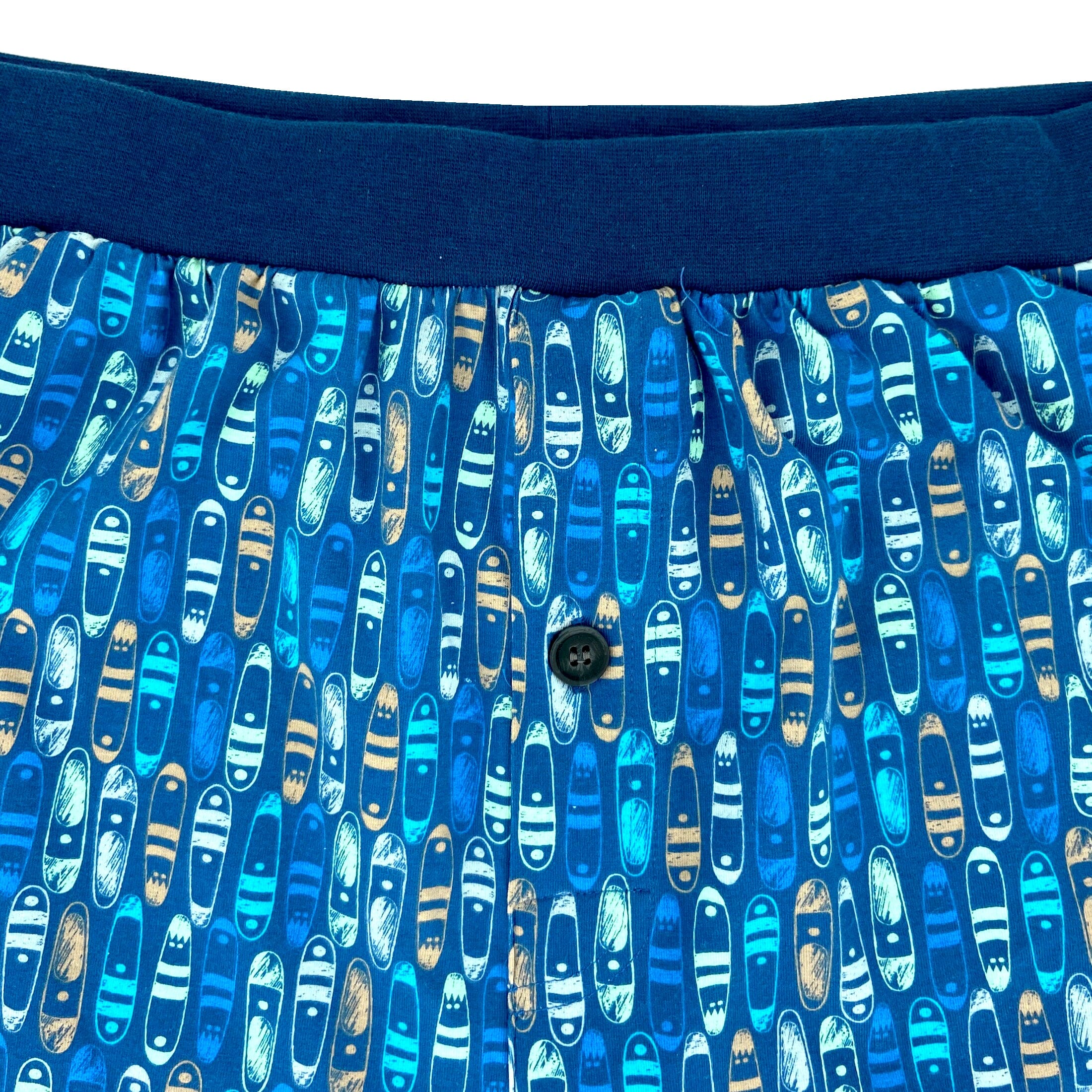 Comfy Loungewear Surfboard All Over Print Cotton Pajama Shorts for Men