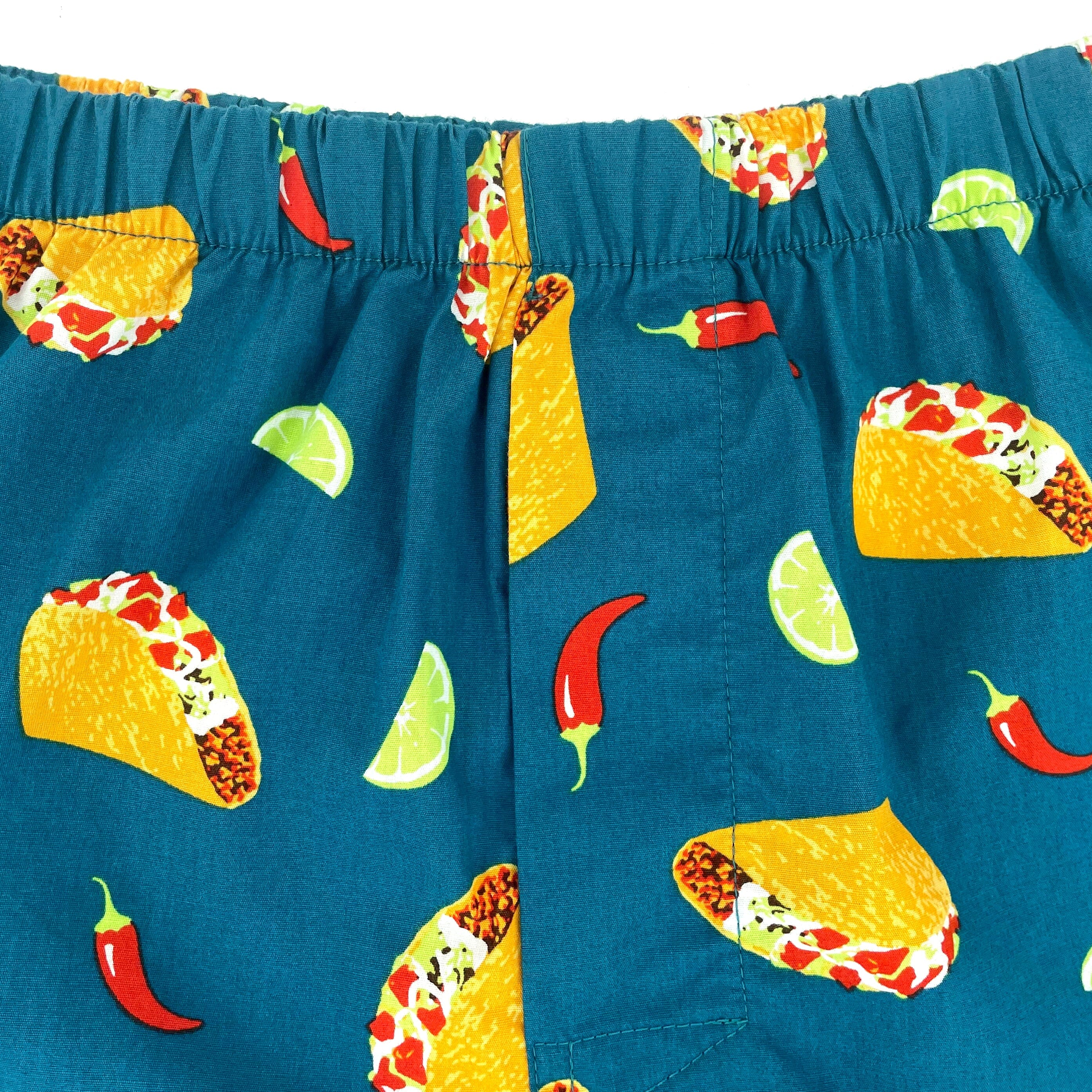 Buy Men's Food Inspired Taco Lime and Chili Print Cotton Boxer Shorts
