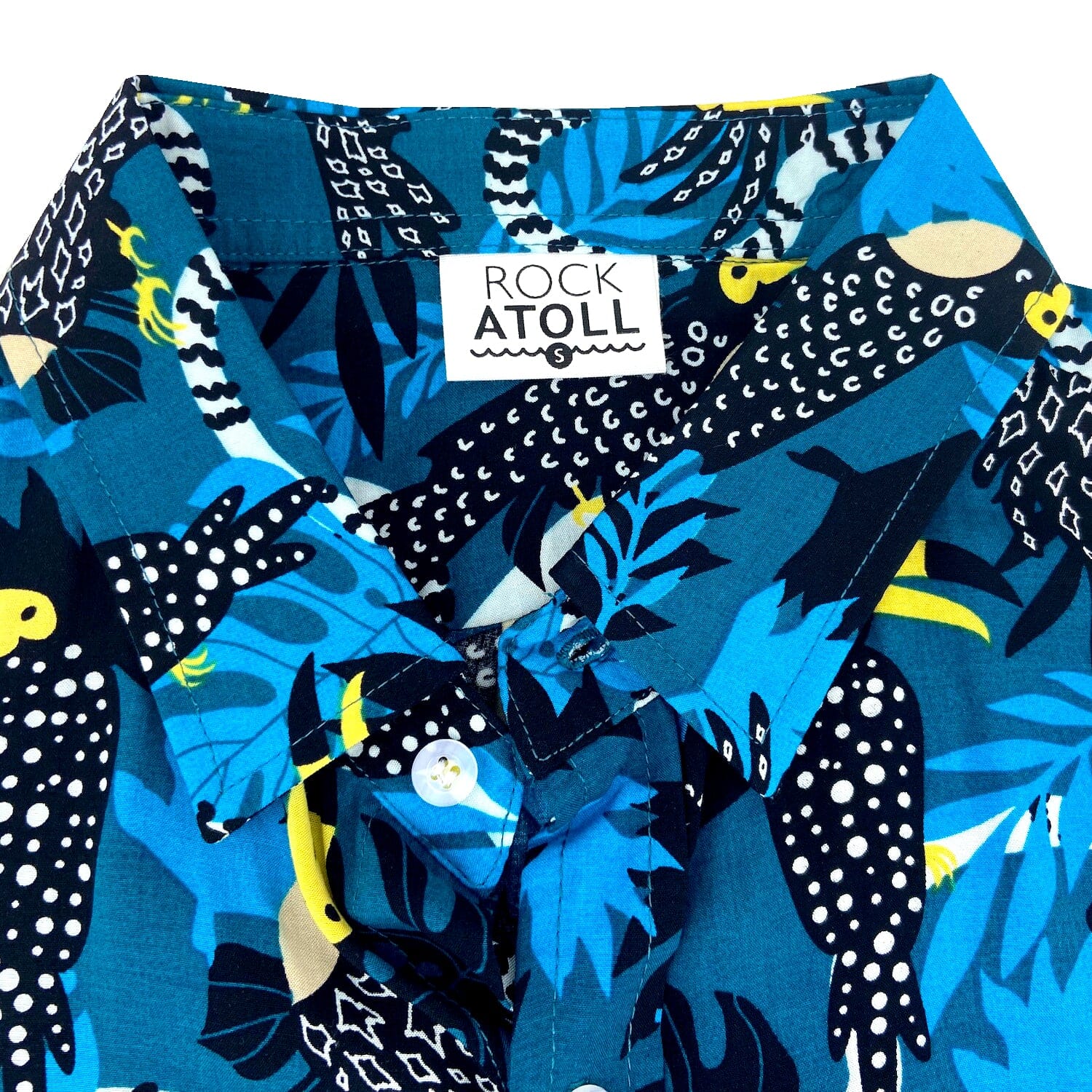 Men's Unique Toucan Bird Floral Leaves Print Button Up Hawaiian Shirt
