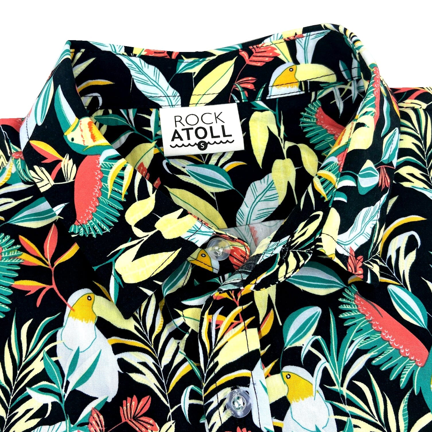 Men's Colorful Tropical Toucan Patterned Button Down Hawaiian Shirt